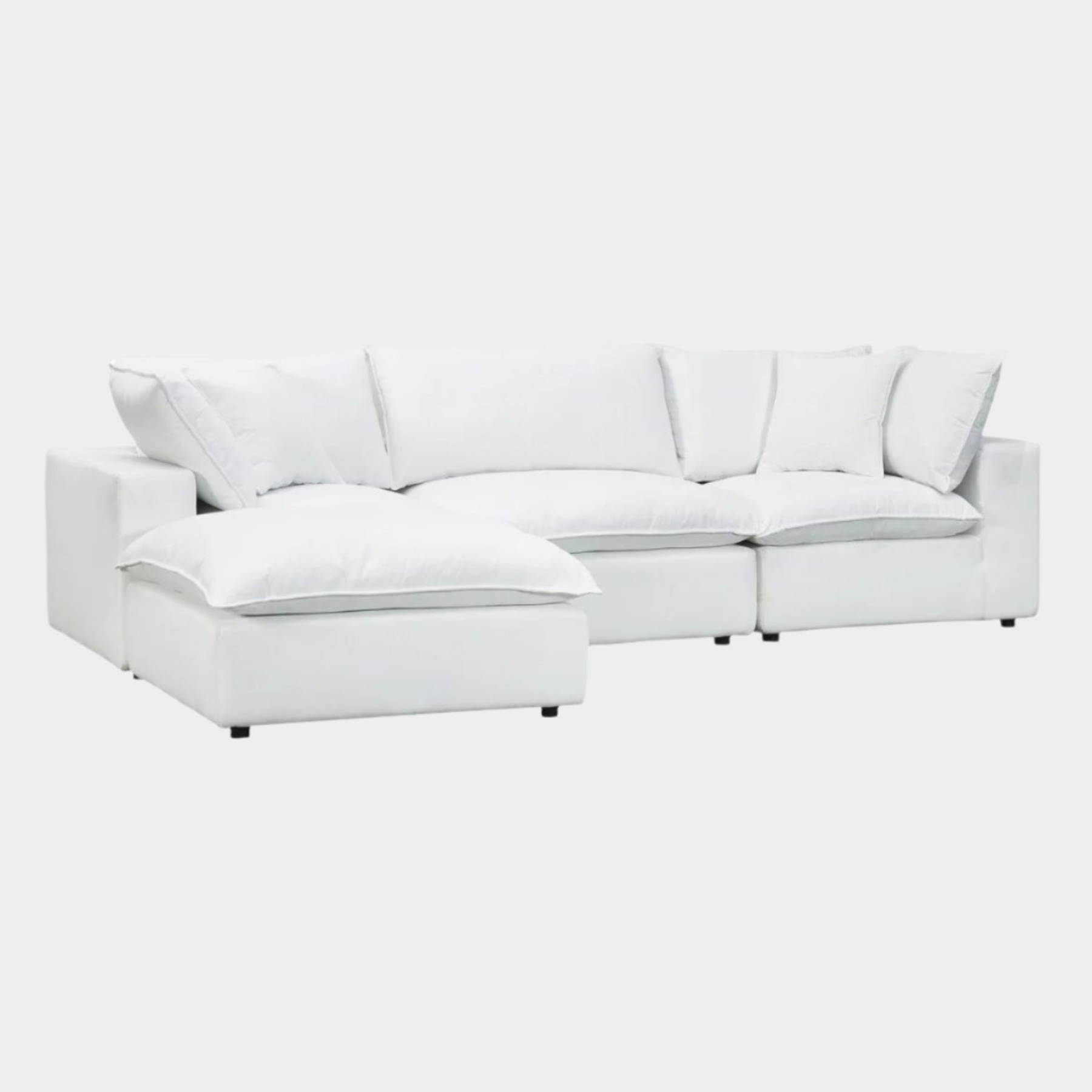 Cali Pearl Performance Fabric Modular 4 Piece Sectional