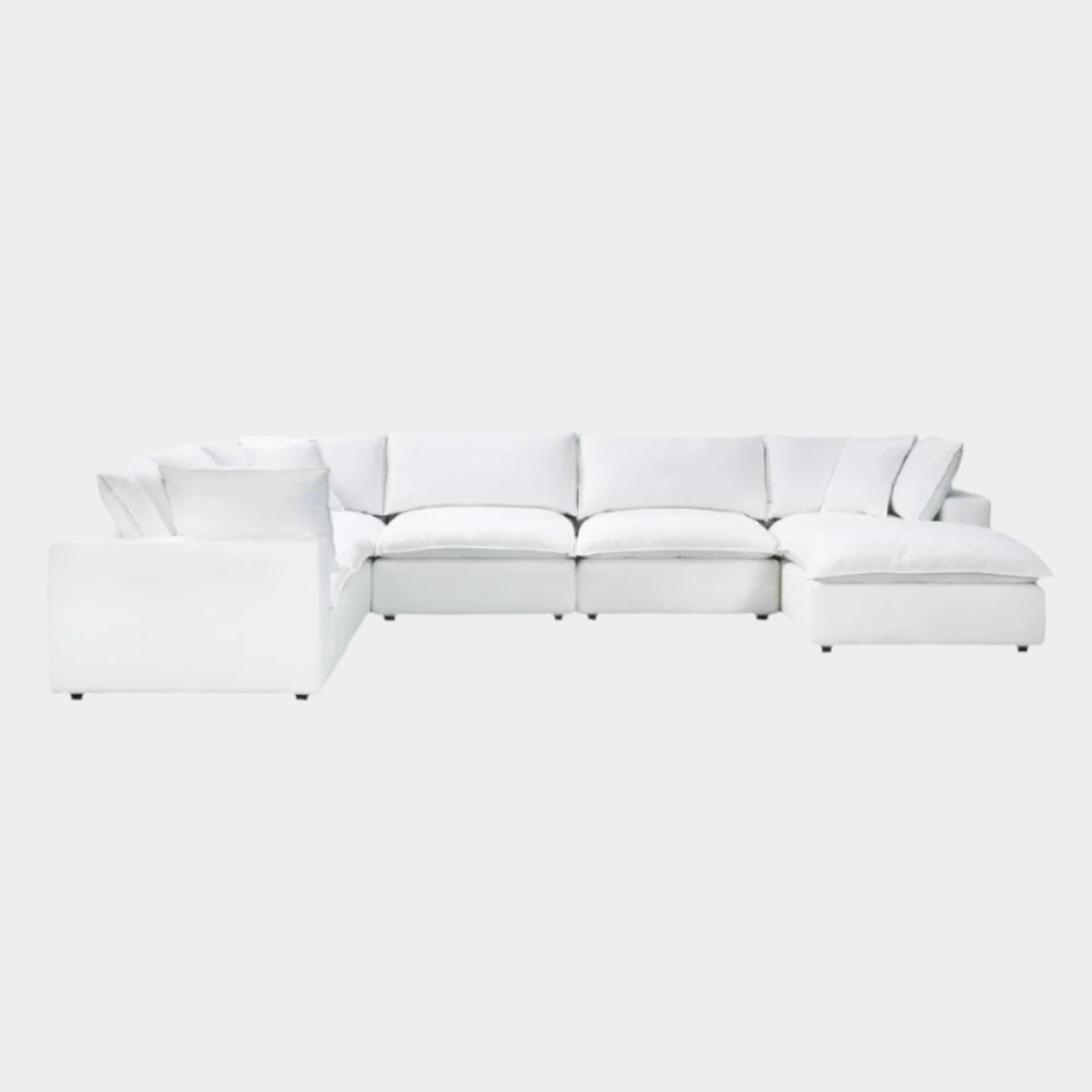 Cali Pearl Performance Fabric Modular Large Chaise Sectional