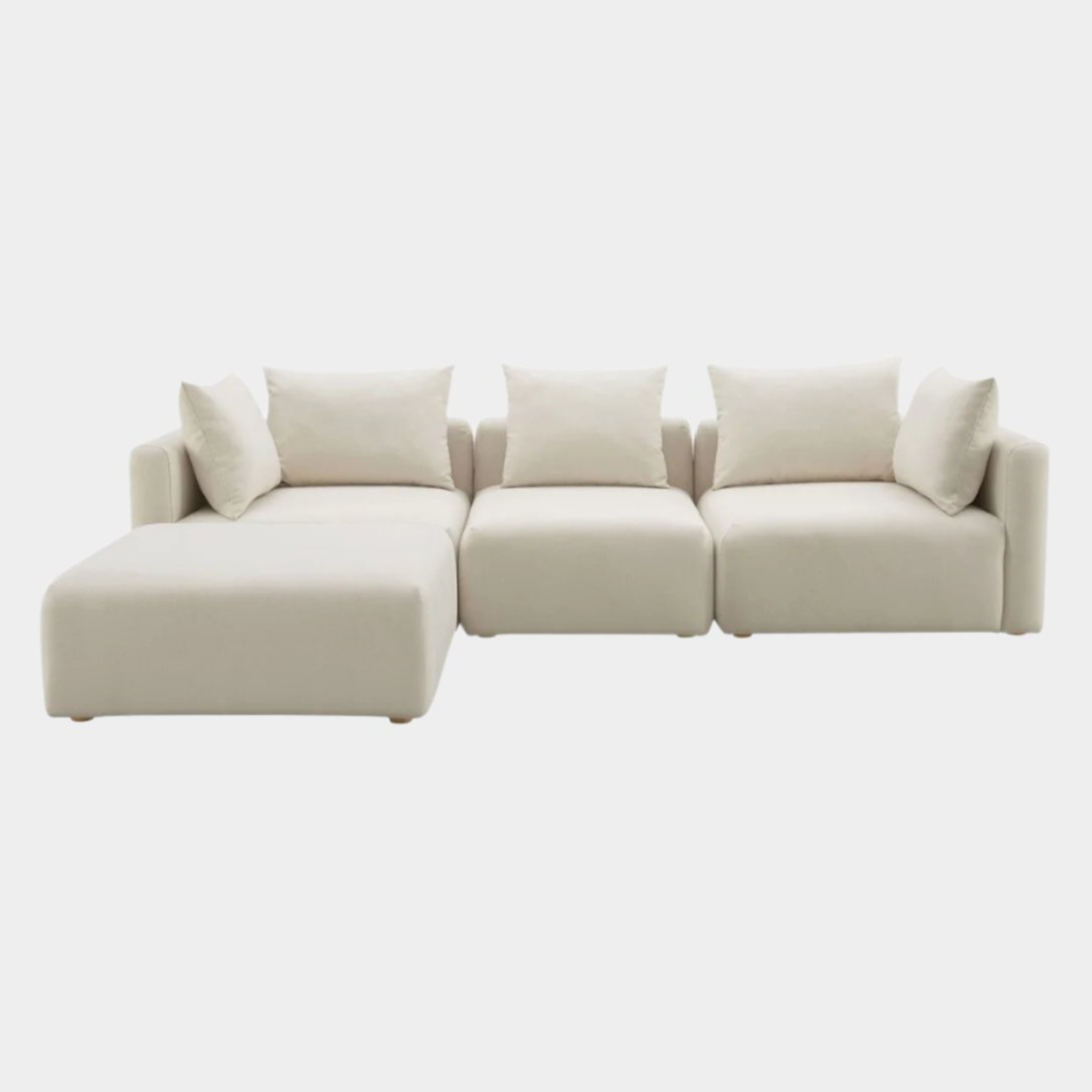 Hangover Cream Performance Linen 4-Piece Modular Sectional