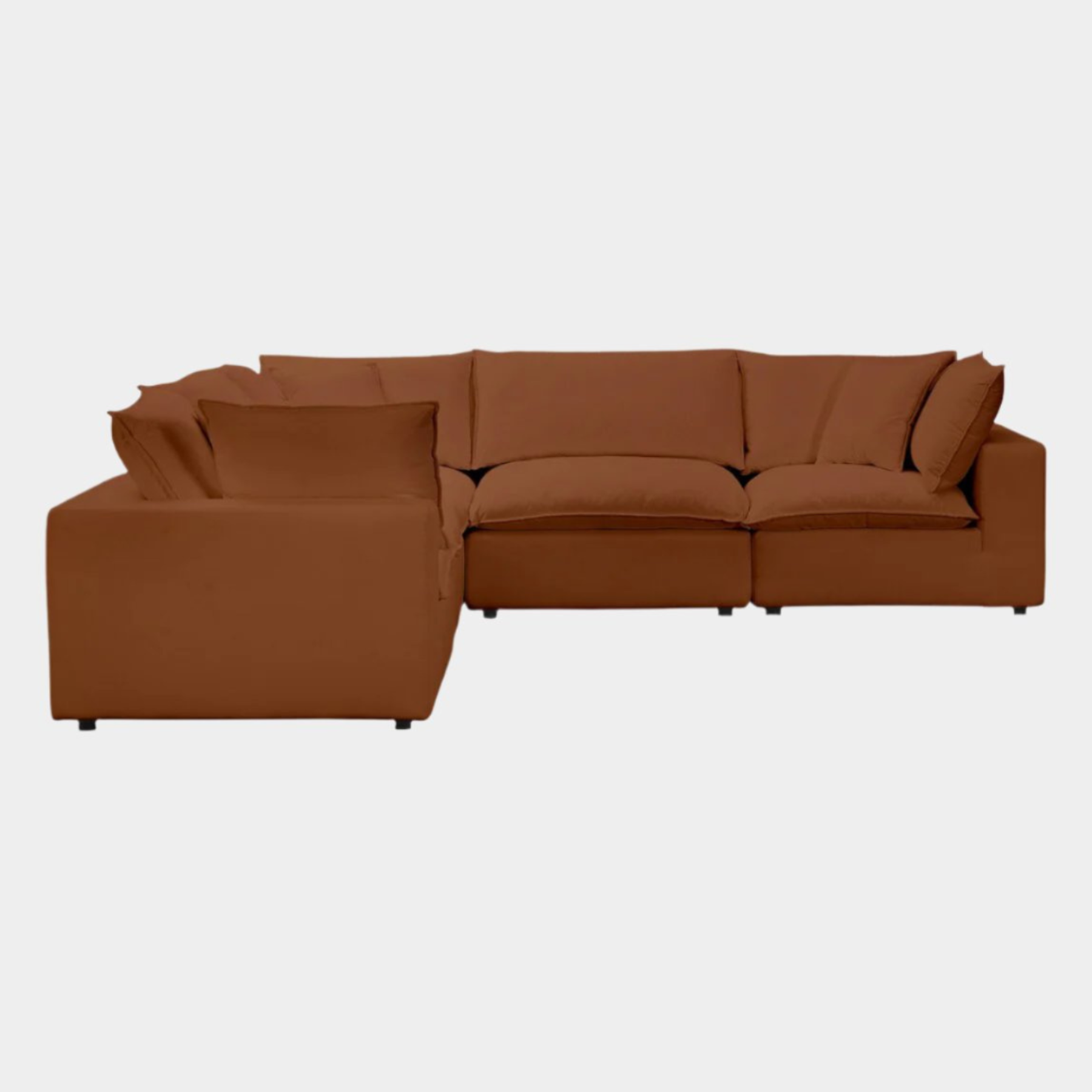 Cali Rust Performance Fabric Modular L-Sectional