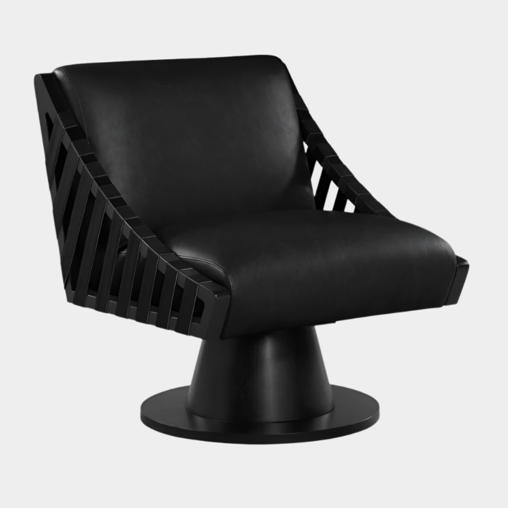 Millwin Vegan Leather Upholstered Swivel Accent Chair