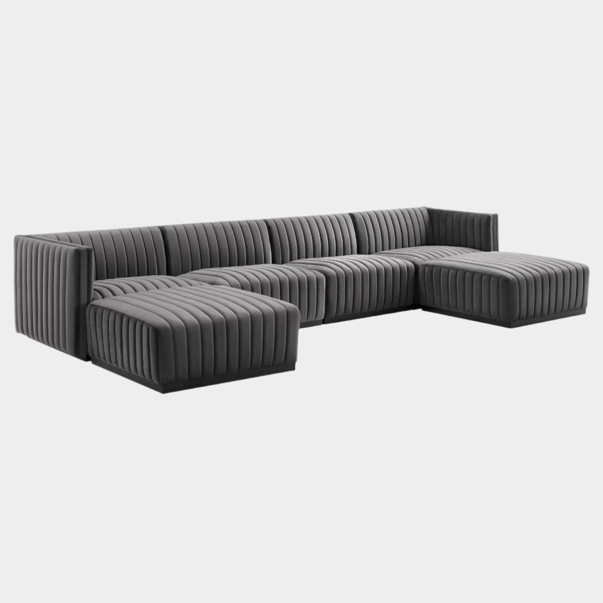 Conjure Channel Tufted Performance Velvet 6-Piece Sectional