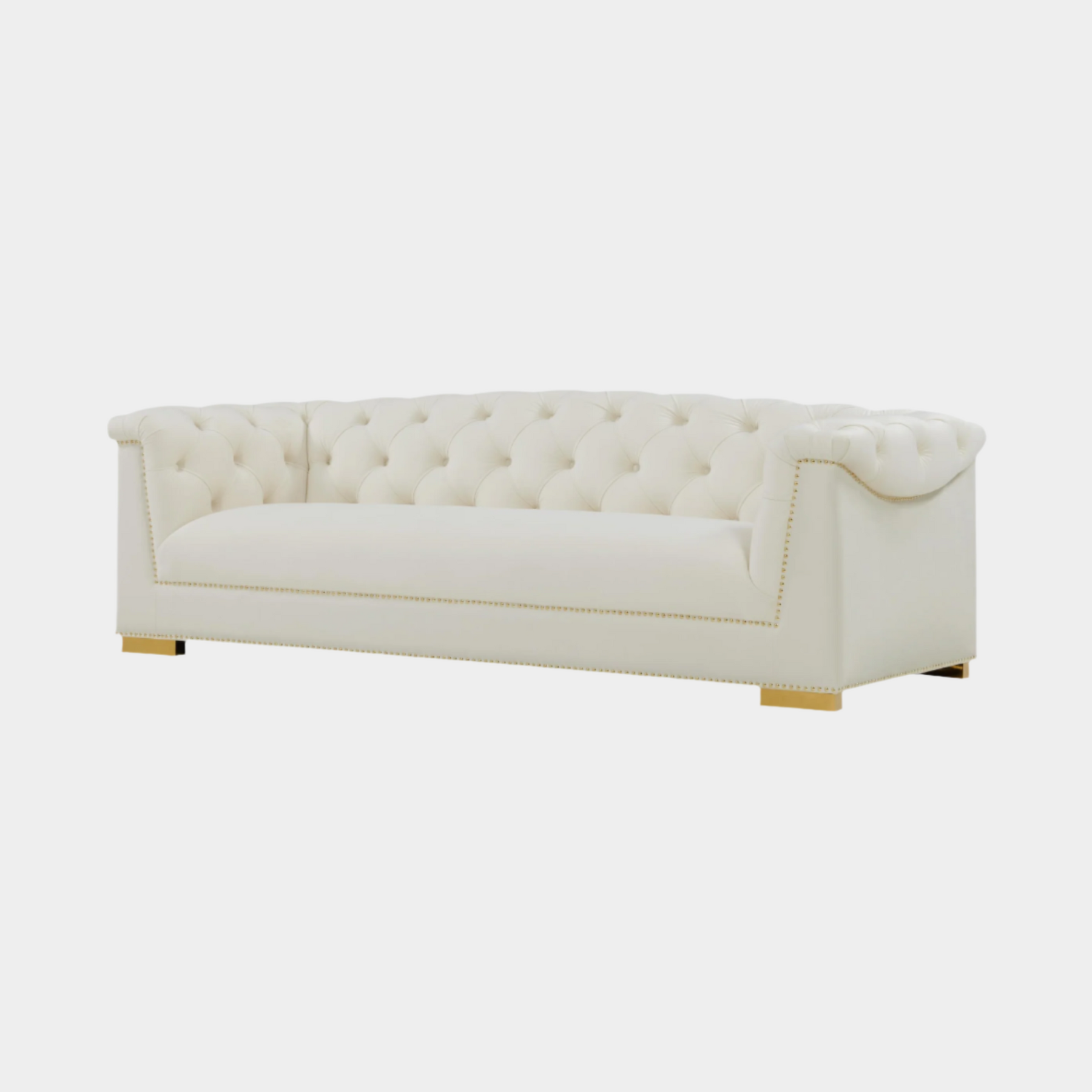 Farah Cream Velvet Sofa By Inspire Me! Home Decor