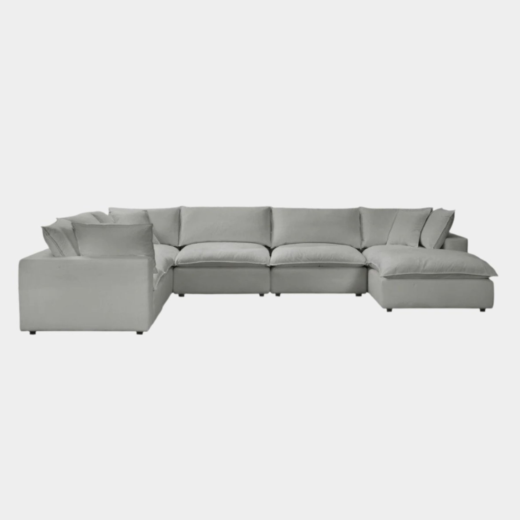 Cali Slate Performance Fabric Modular Large Chaise Sectional