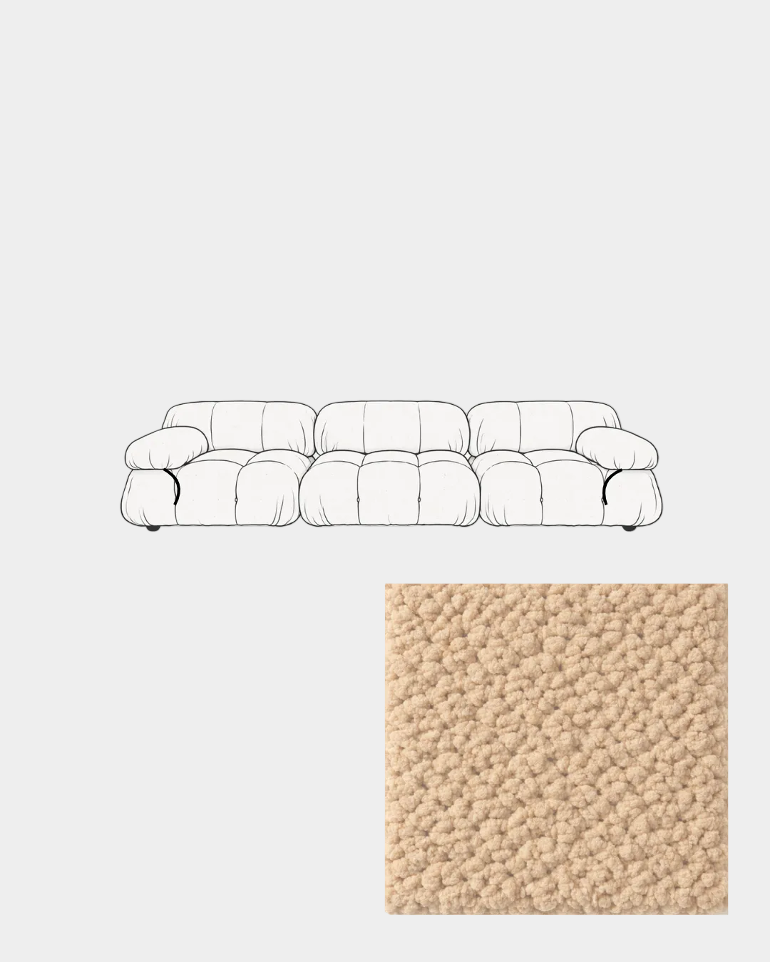 Mario Bellini Three-Seater Boucle Sofa