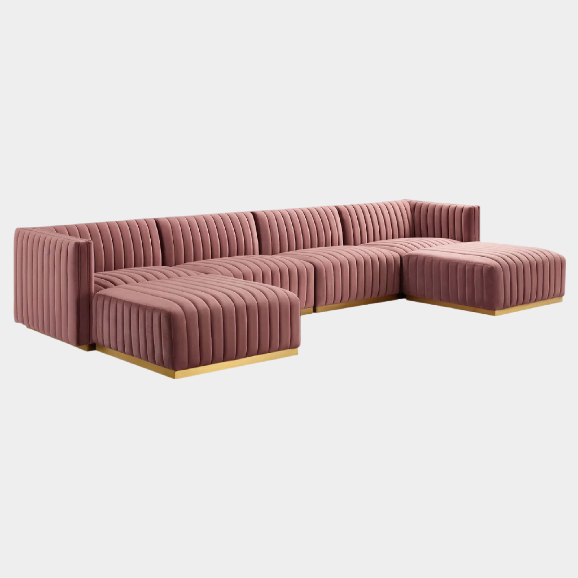 Conjure 6-Piece Channel Tufted Performance Velvet Sectional