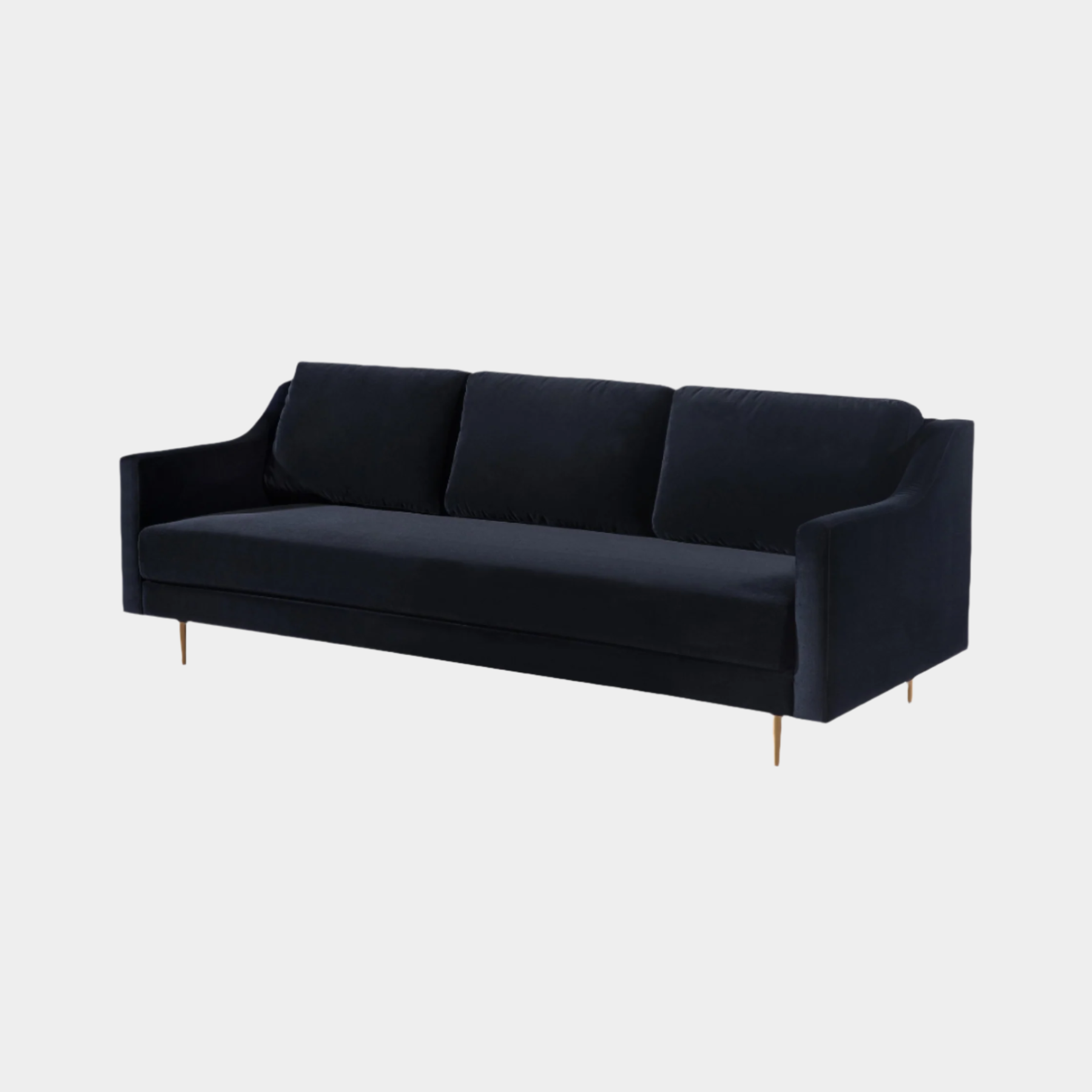 Milan Black Velvet Sofa