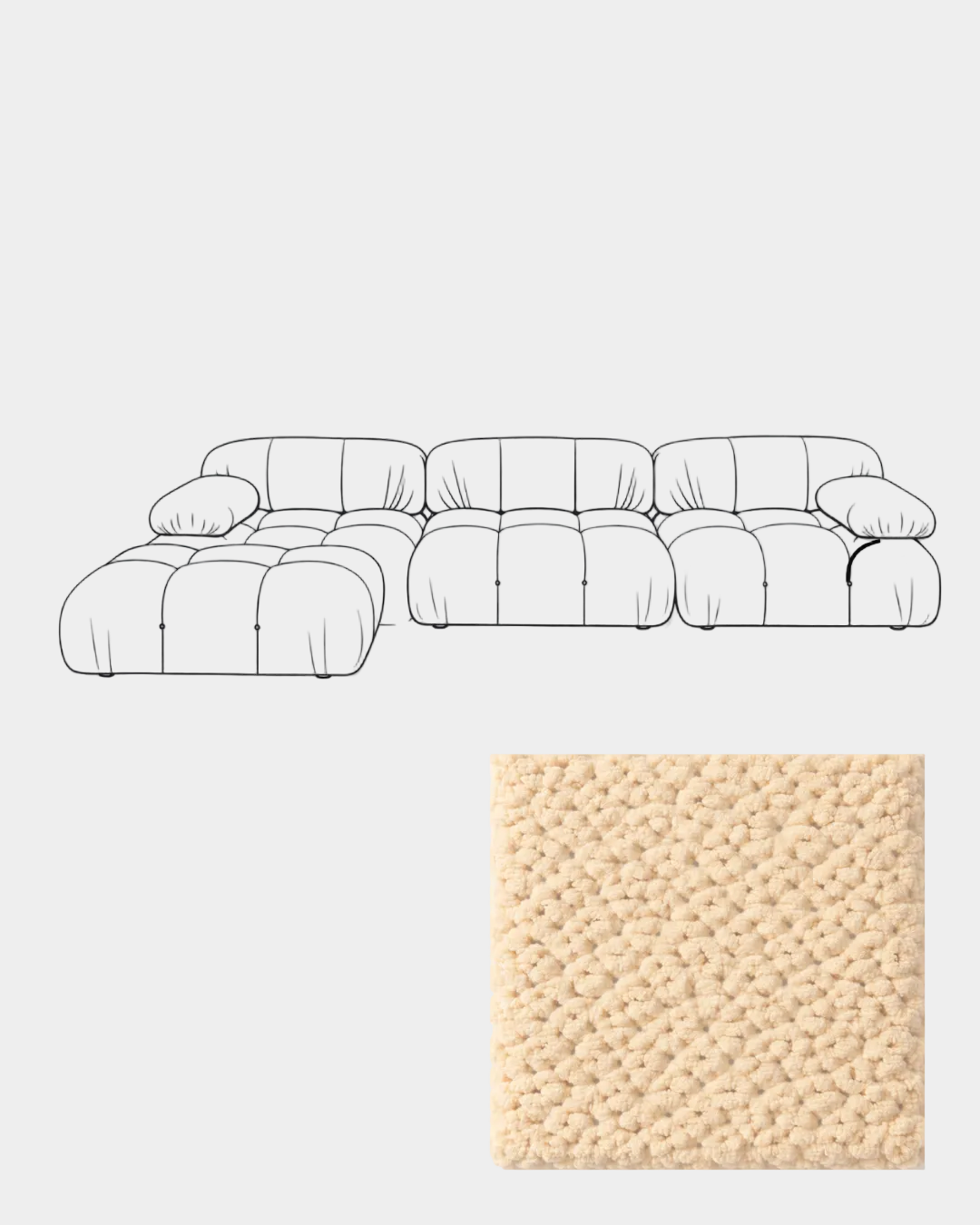 Mario Bellini Boucle Sofa with Ottoman