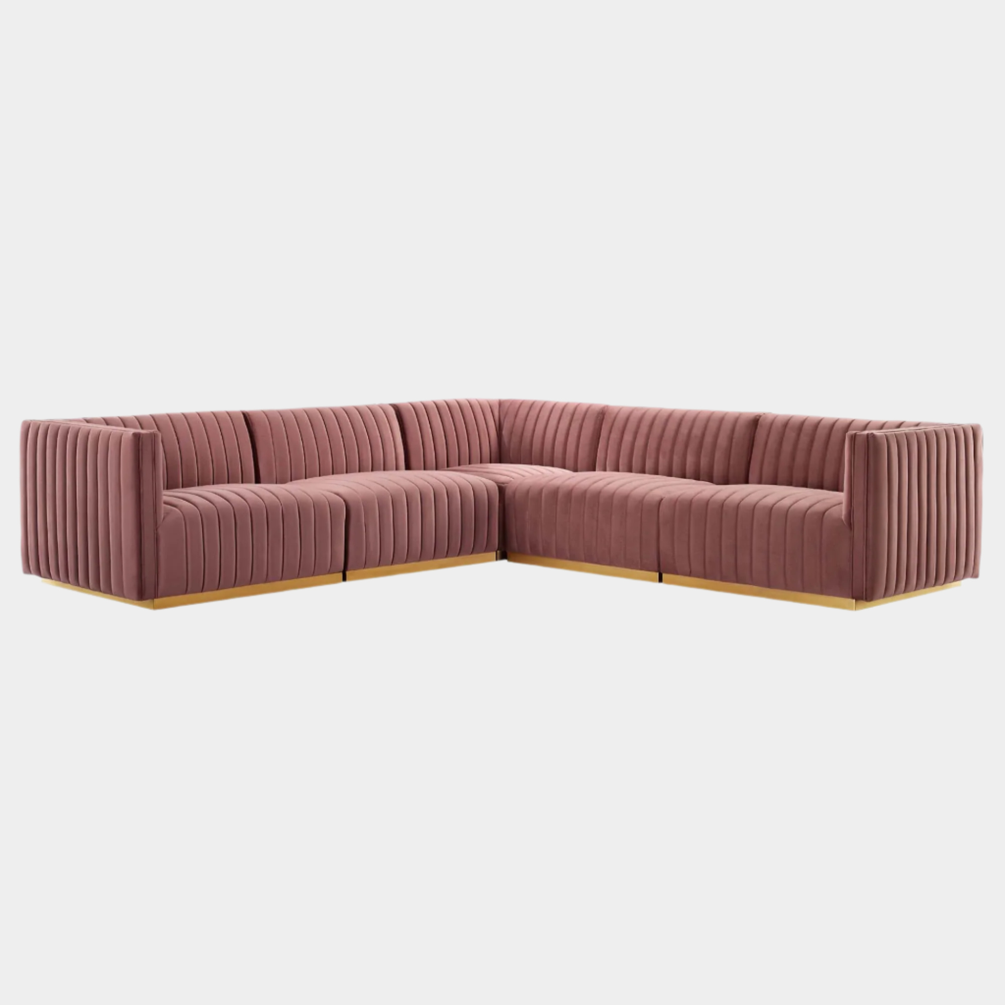 Conjure 5-Piece Channel Tufted Performance Velvet Sectional