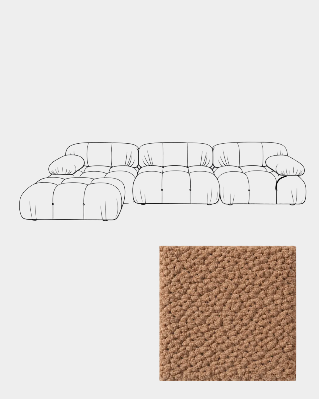 Mario Bellini Boucle Sofa with Ottoman