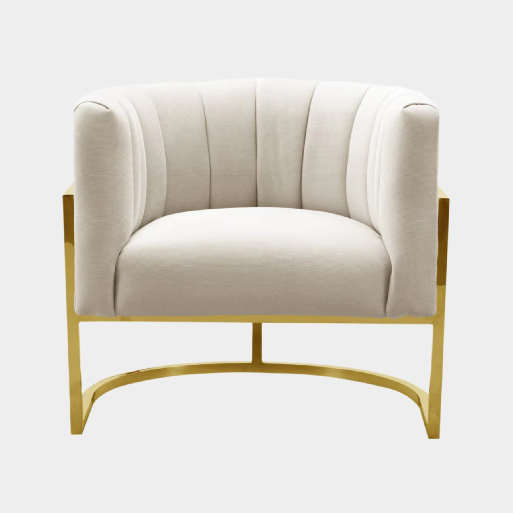 Magnolia Spotted Cream Chair with Gold Base