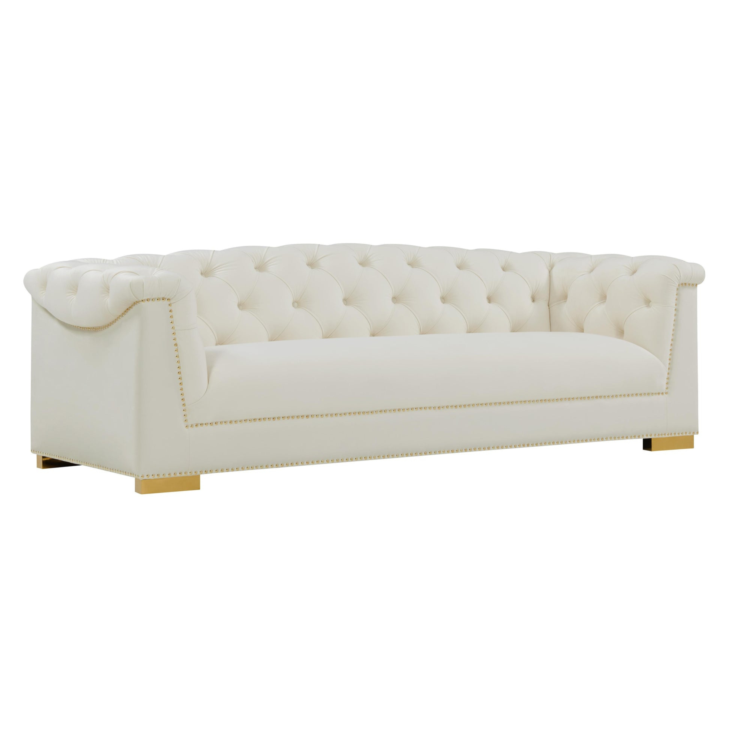 Farah Cream Velvet Sofa By Inspire Me! Home Decor