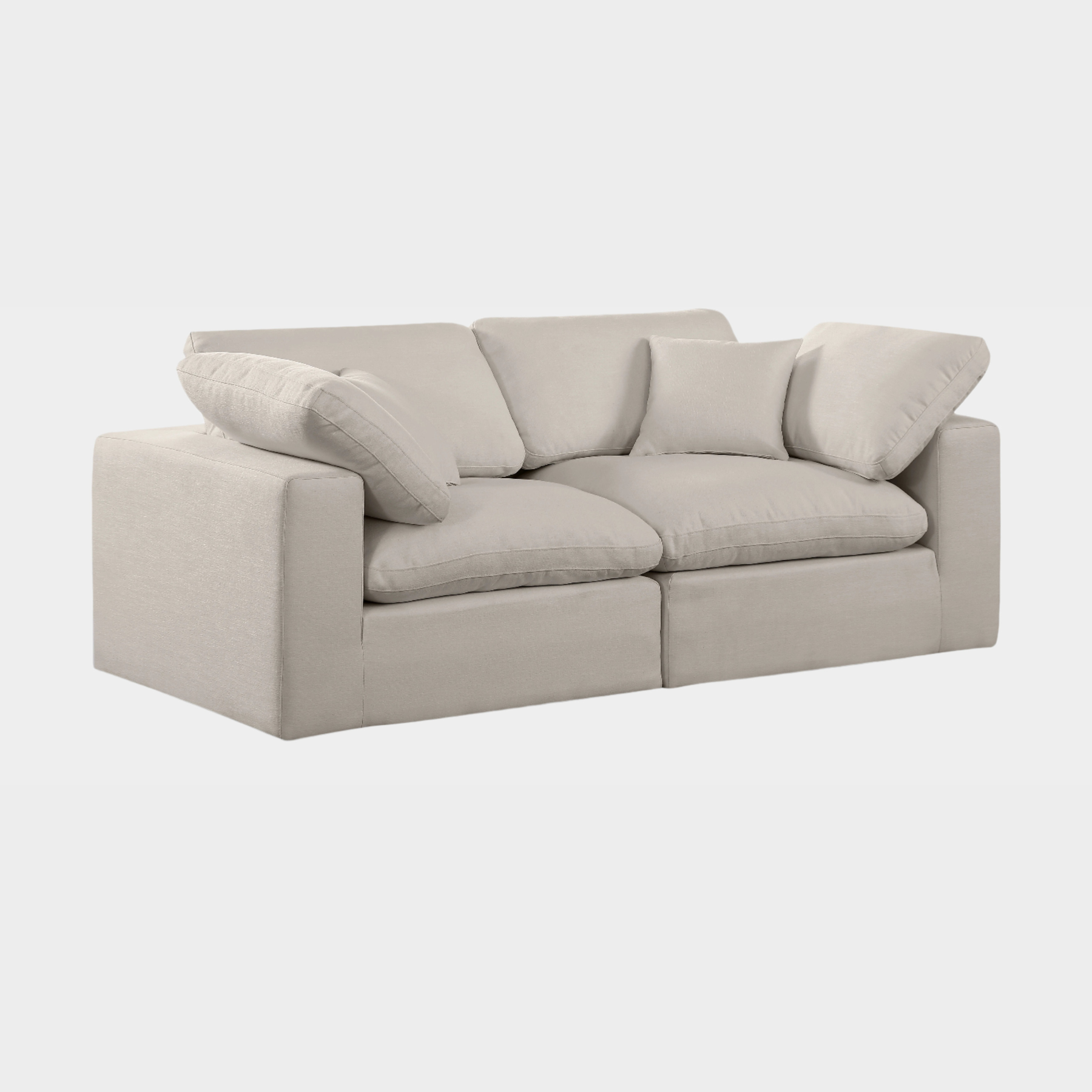 Comfy Linen Textured Fabric Sofa