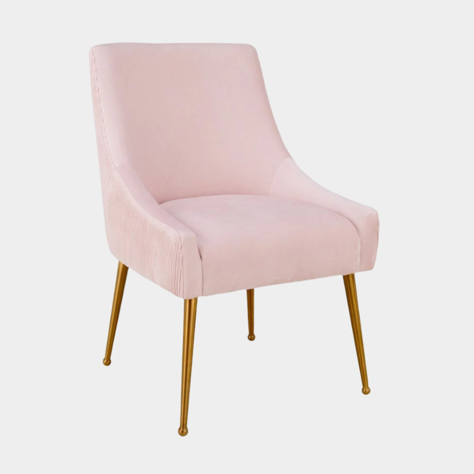 Beatrix Pleated Blush Velvet Side Chair