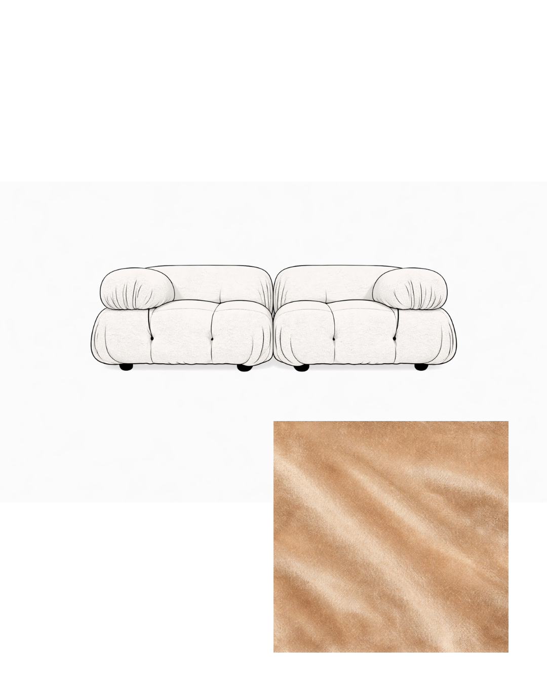 Mario Bellini Two-Seater Velvet Sofa