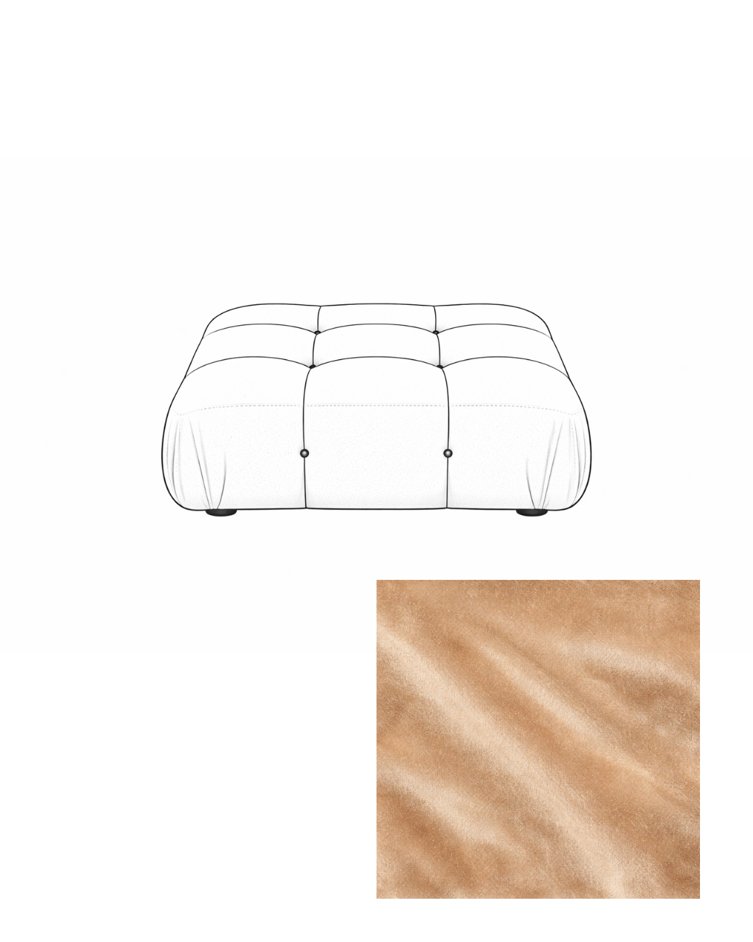 Mario Bellini Velvet Ottoman