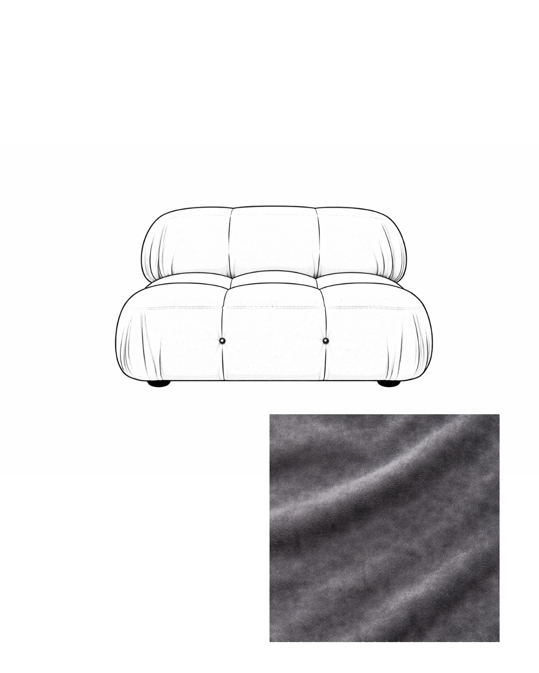 Mario Bellini Velvet Lounge Chair