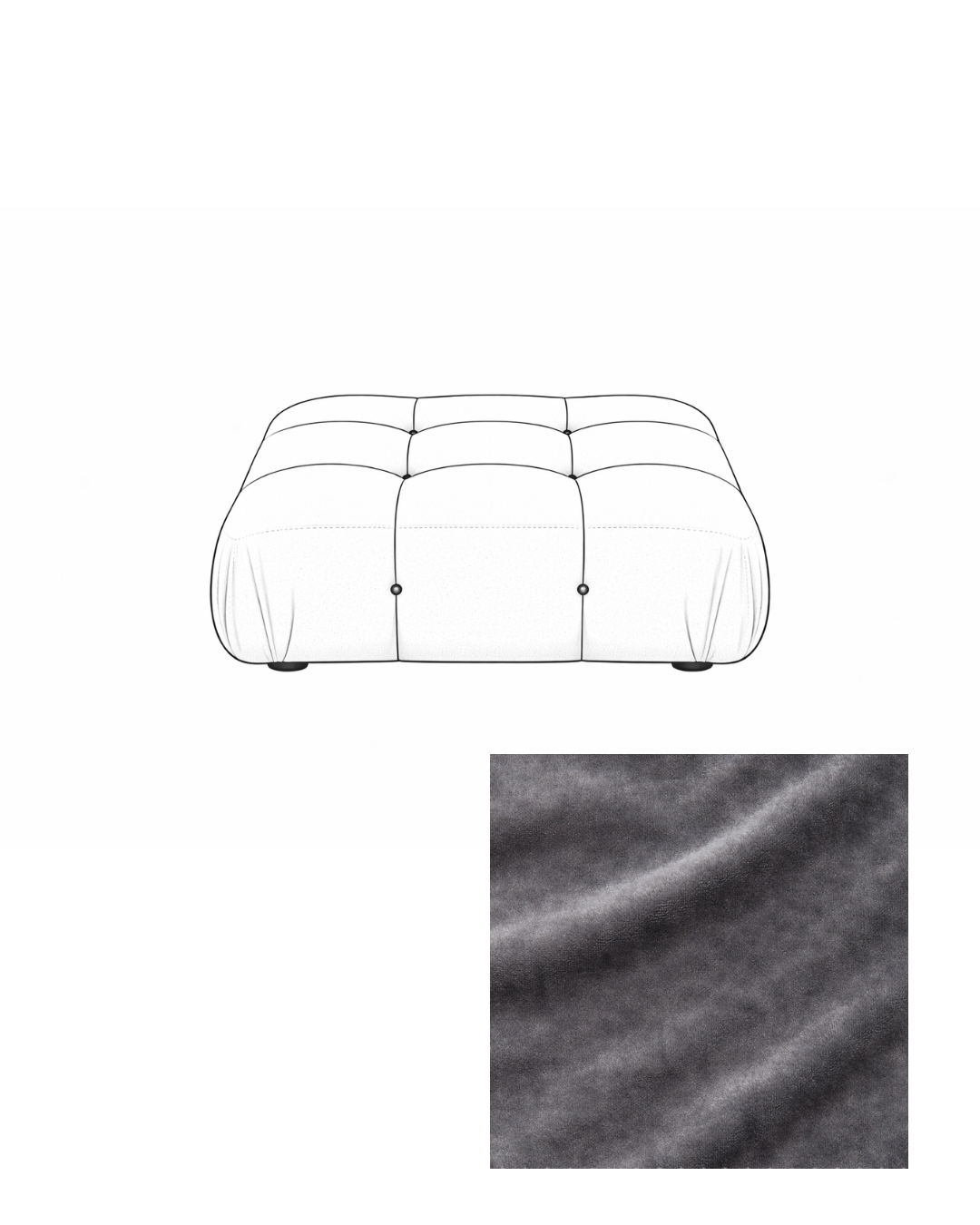 Mario Bellini Velvet Ottoman