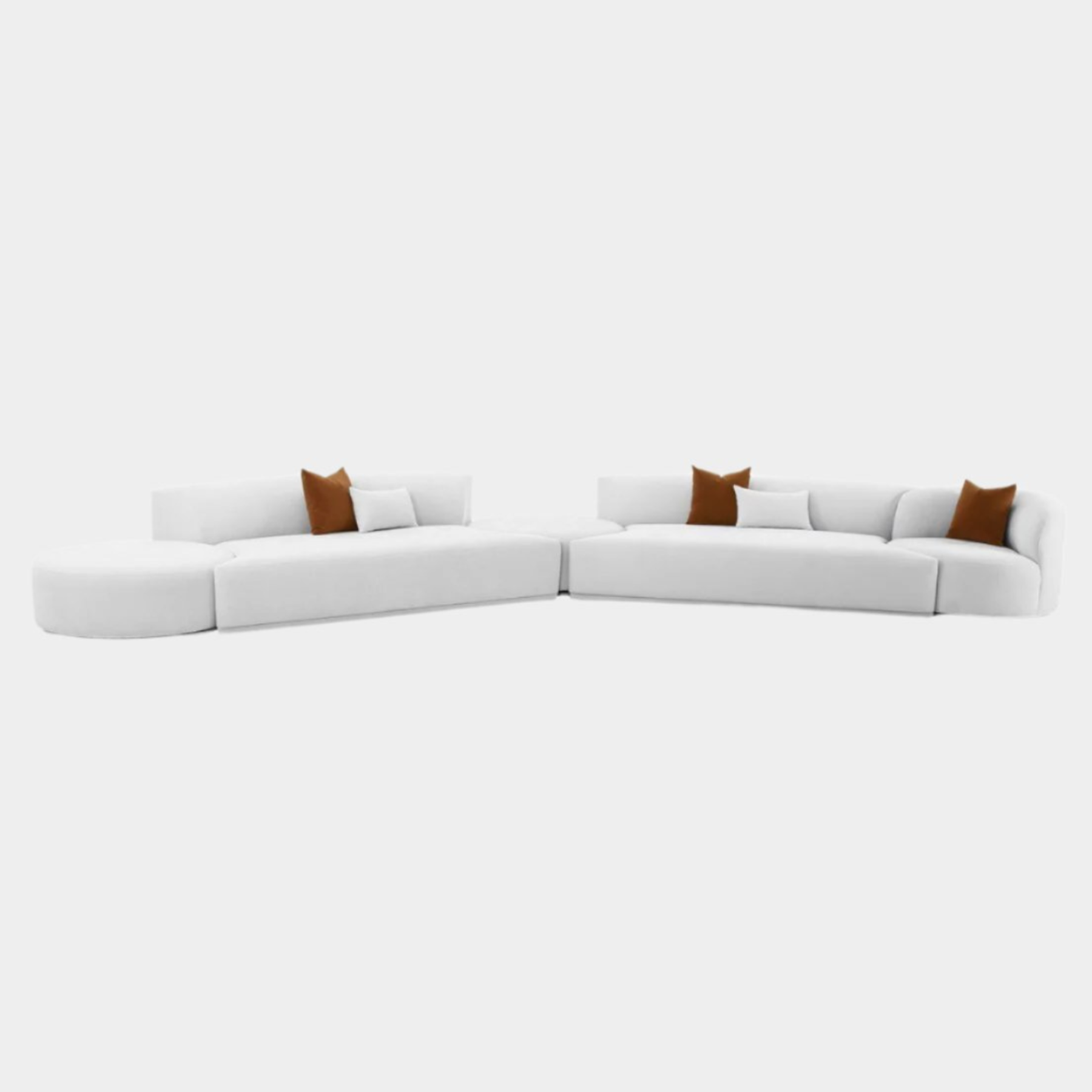 Fickle Grey Velvet 5-Piece Modular Chaise Sectional