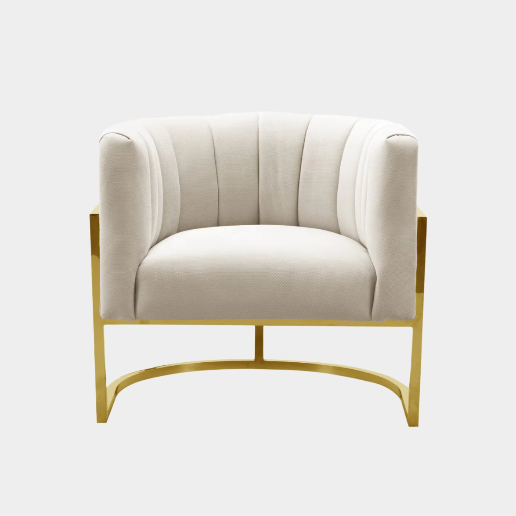 Magnolia Spotted Cream Chair with Gold Base