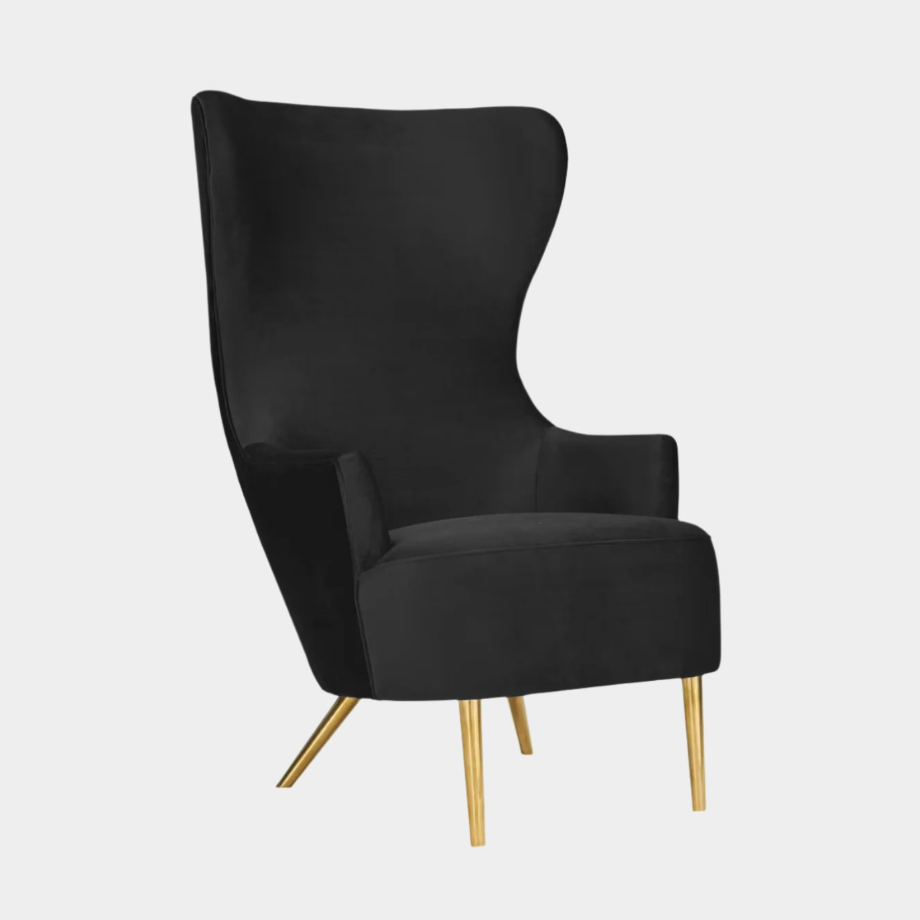 Julia Black Velvet Wingback Chair By Inspire Me! Home Decor