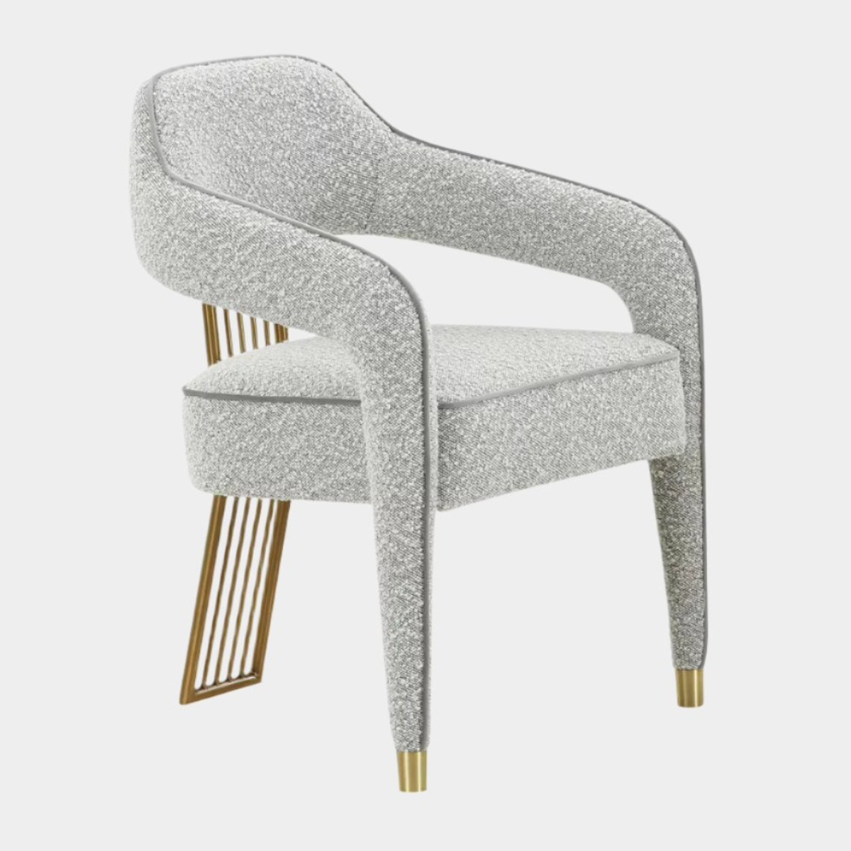 Corralis Speckled Grey Performance Boucle Dining Chair