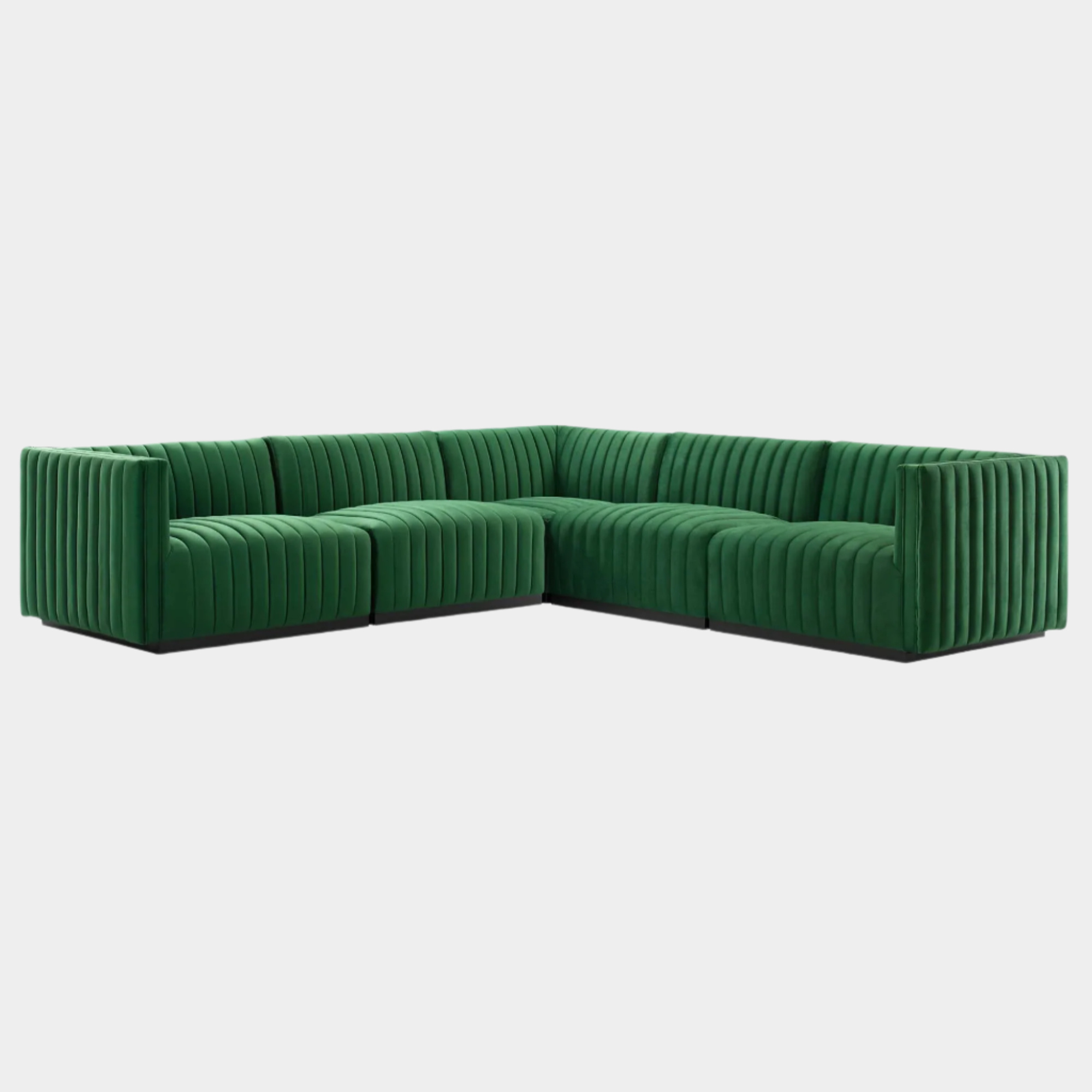 Conjure Channel Tufted Performance Velvet 5-Piece Sectional