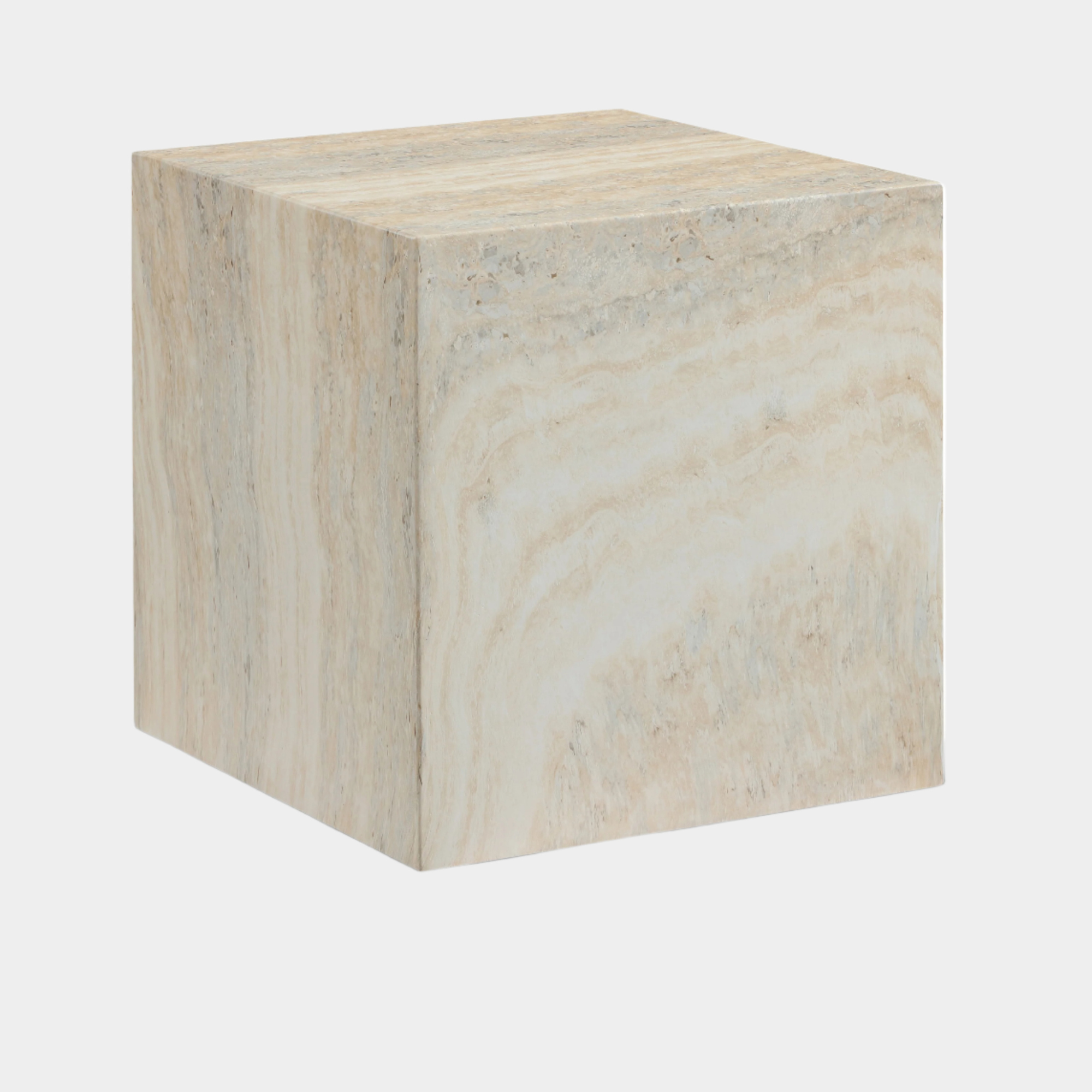 Piazza Travertine Finish Indoor / Outdoor Concrete End Table