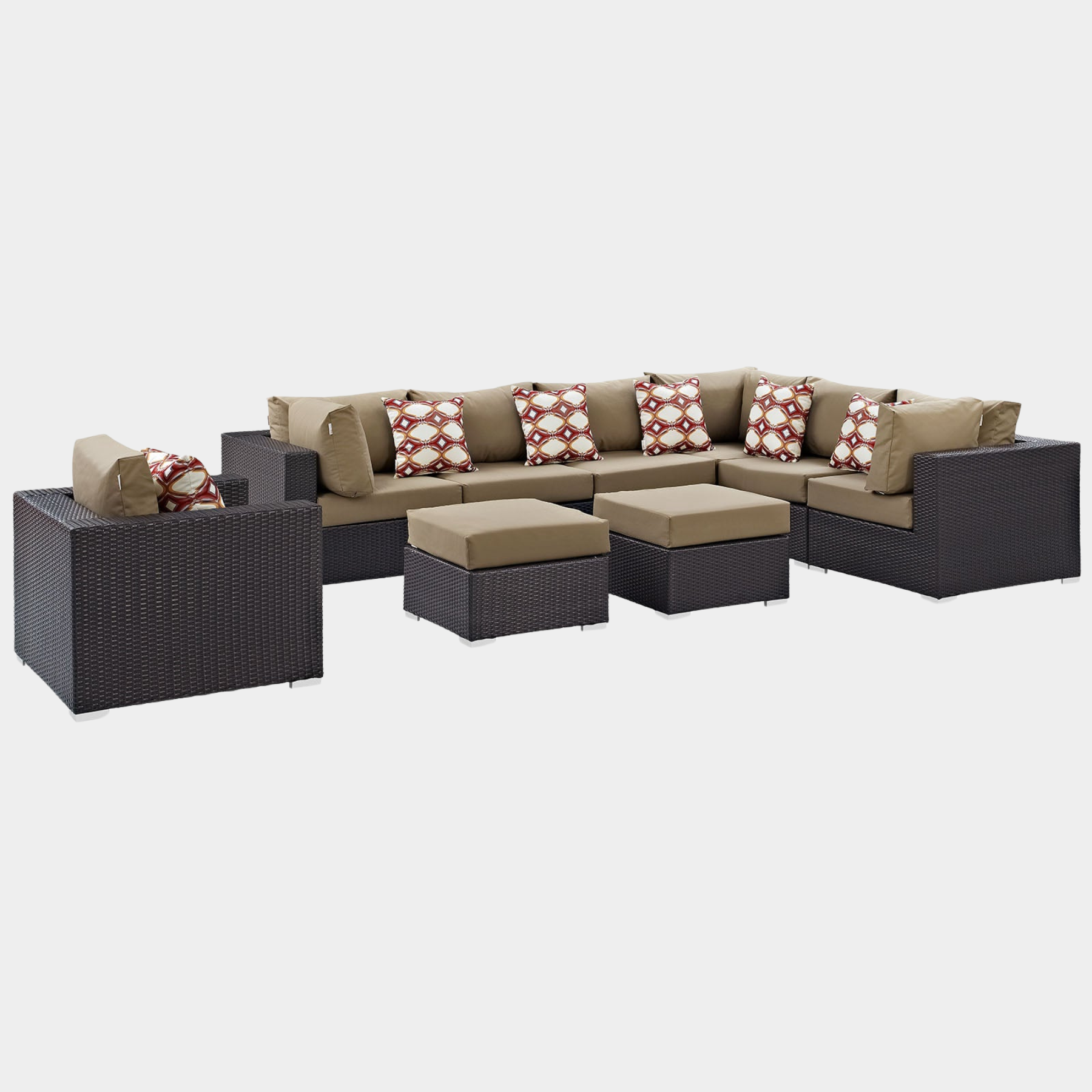 Convene 9 Piece Outdoor Patio Sectional Set