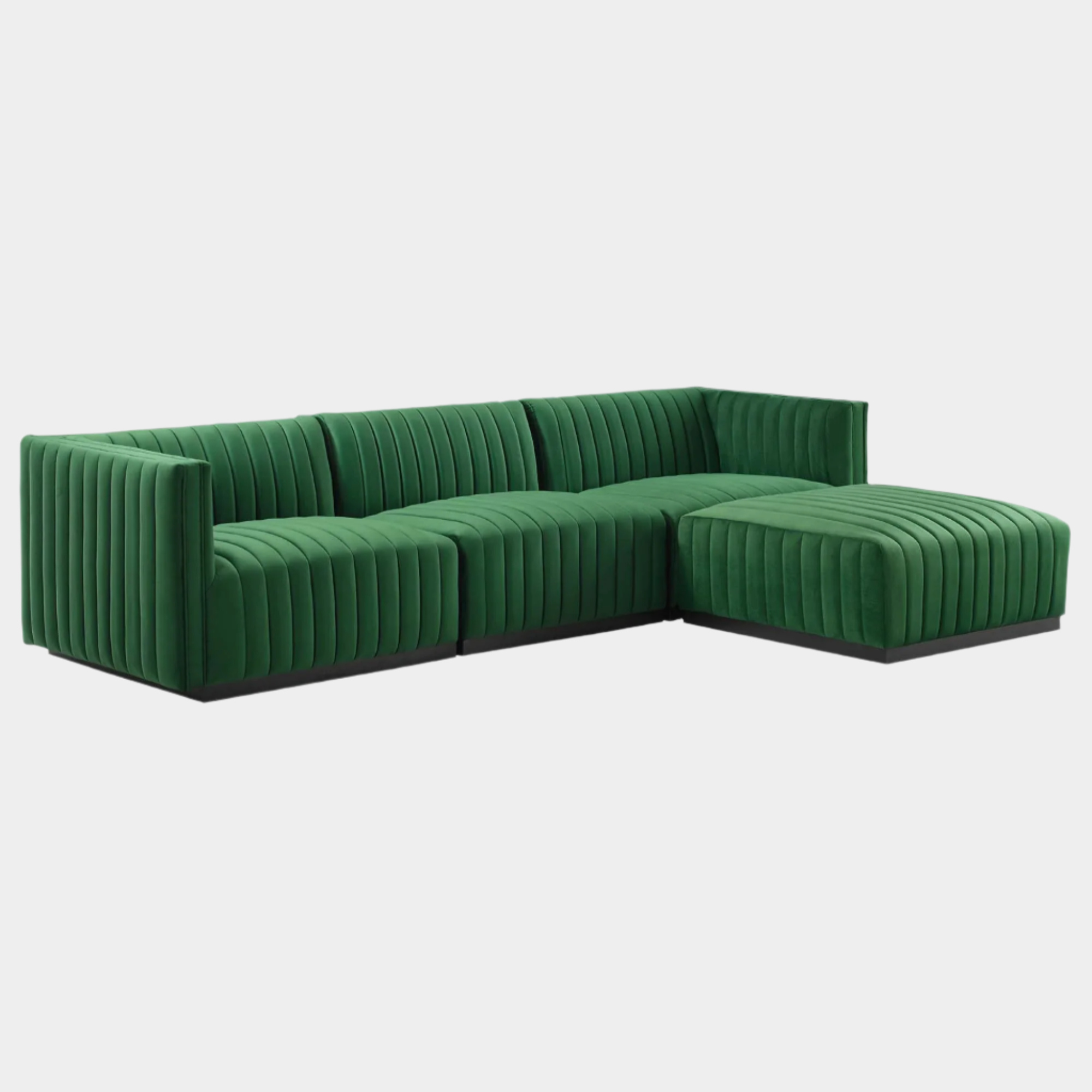 Conjure Channel Tufted Performance Velvet 4-Piece Sectional