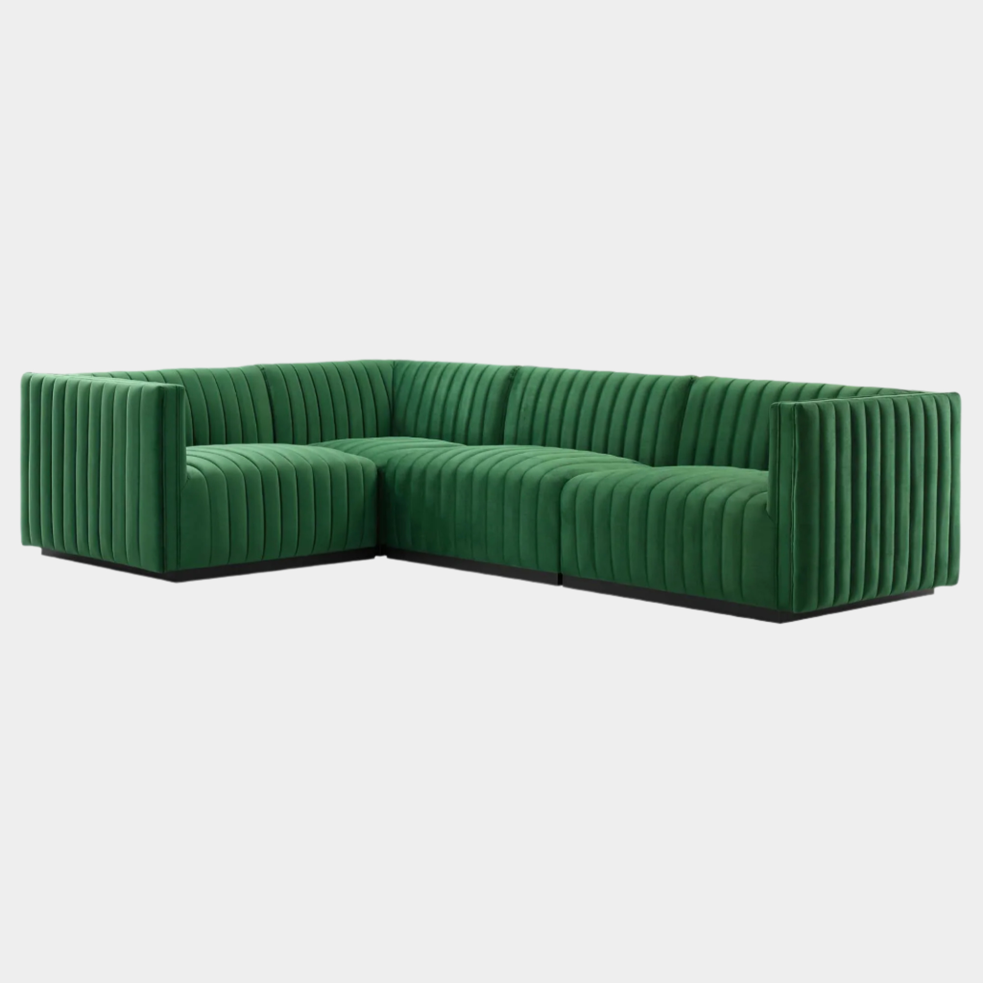 Conjure Channel Tufted Performance Velvet 4-Piece Sectional