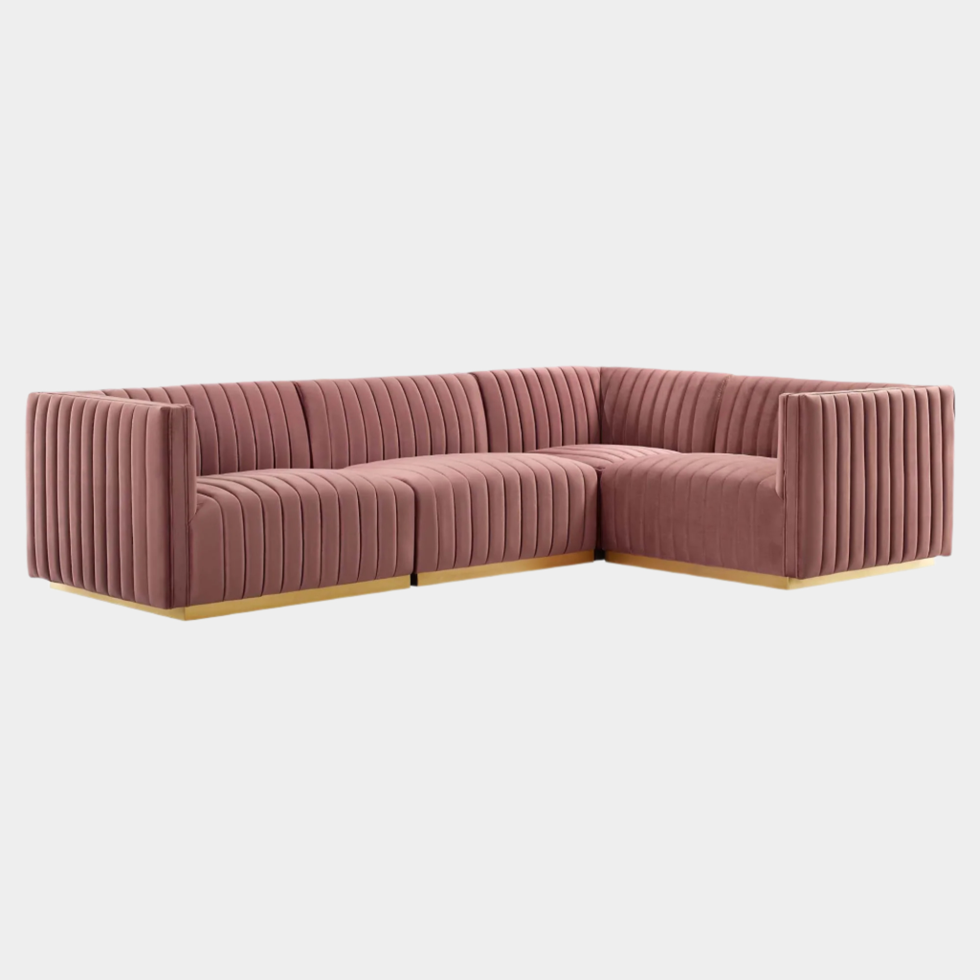 Conjure Channel Tufted Performance Velvet 4-Piece Sectional