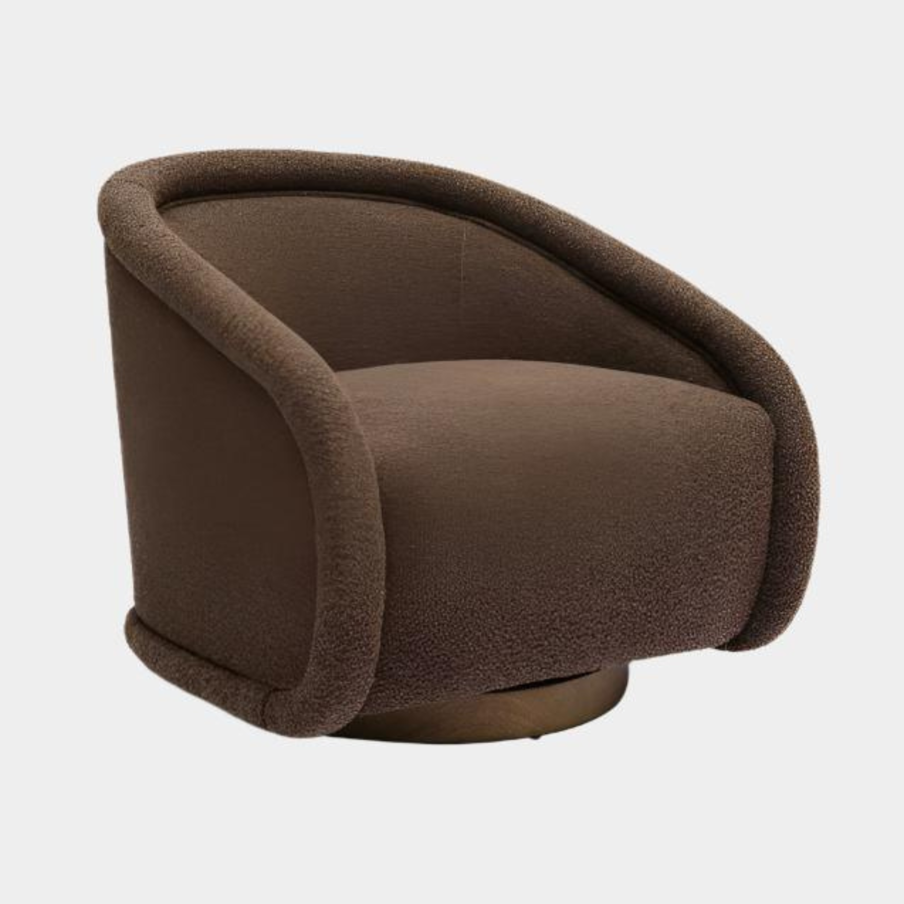 Rory Chocolate Brown Boucle Swivel Chair