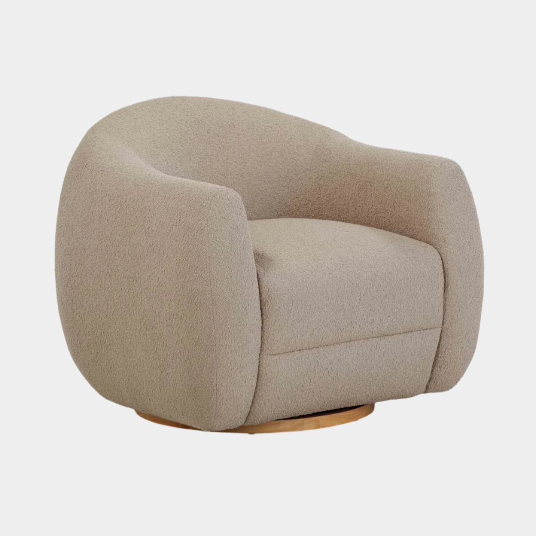 Judy Light Brown Boucle Swivel Chair