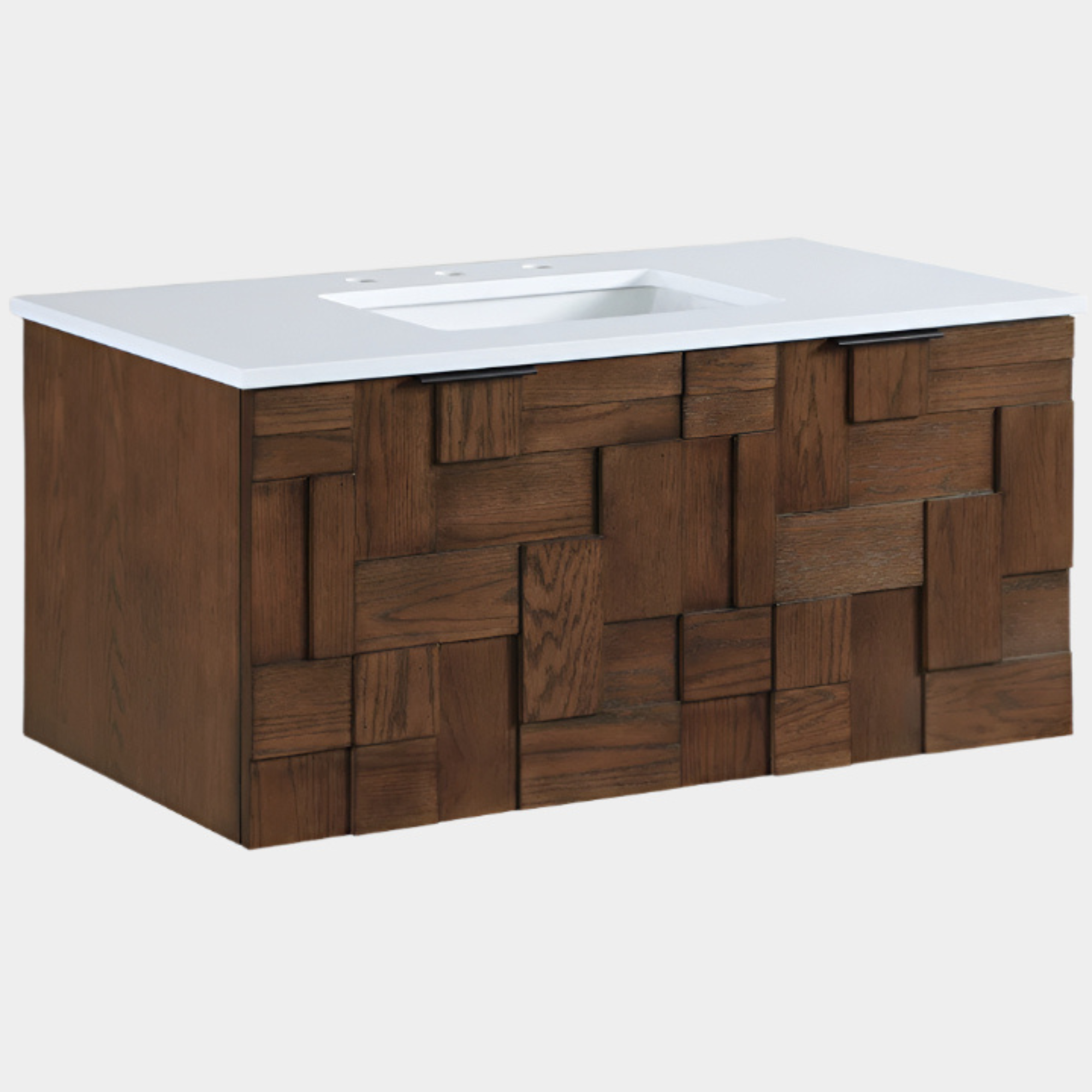 Meuble-lavabo mural pour salle de bain avec lavabo inclus