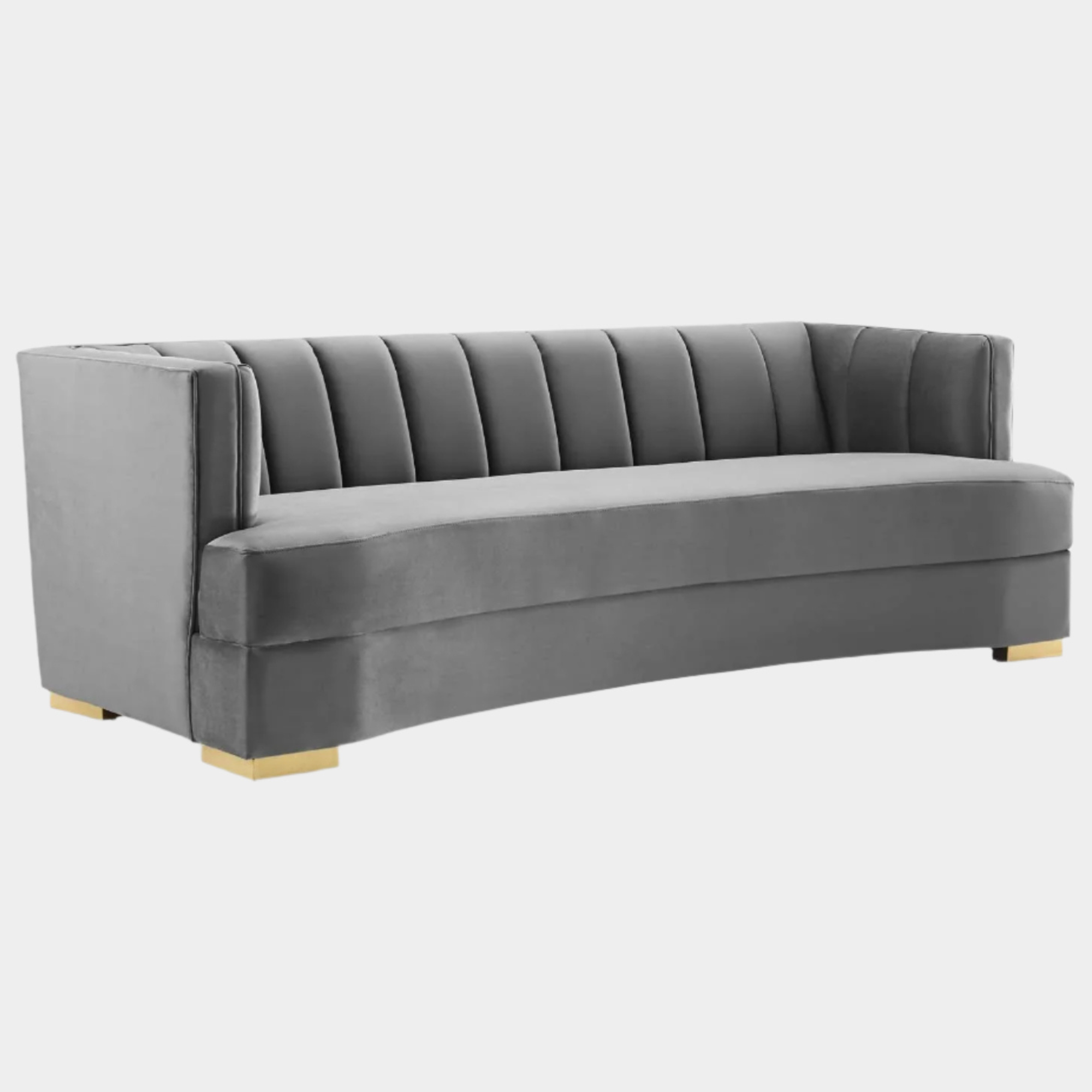 Encompass Channel Tufted Performance Velvet Curved Sofa