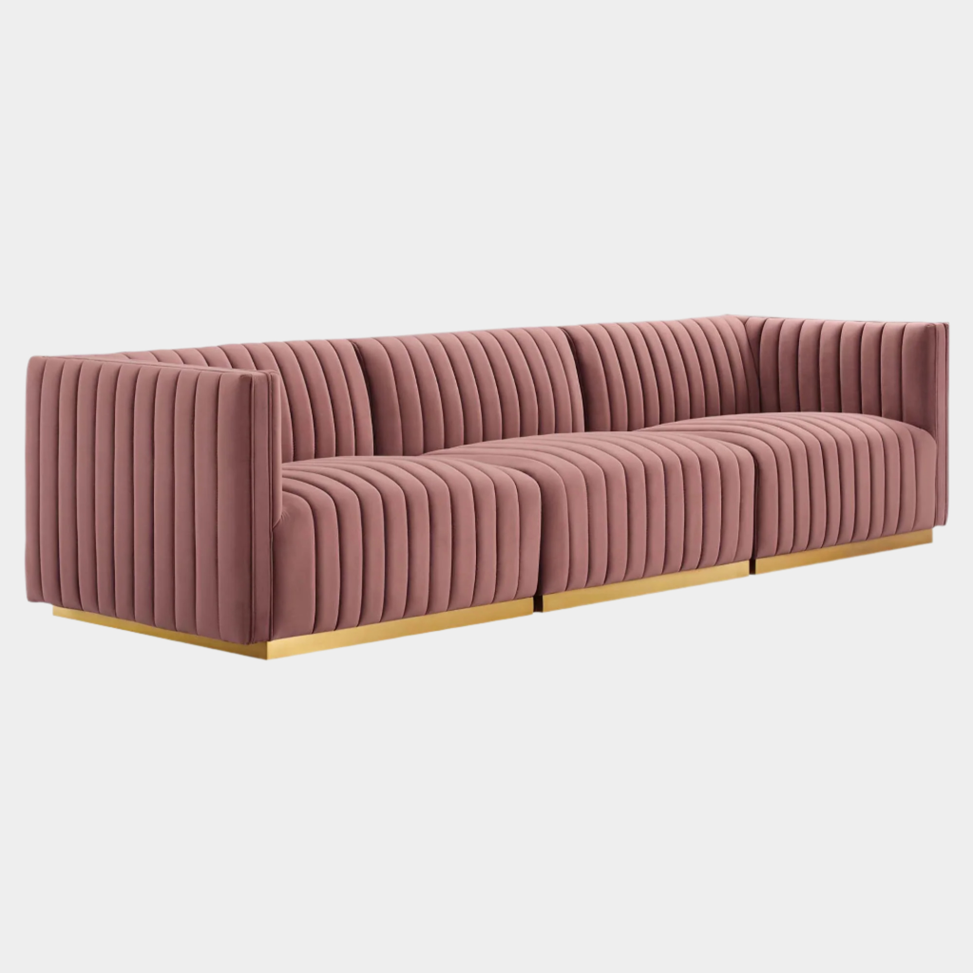 Conjure Channel Tufted Performance Velvet Sofa