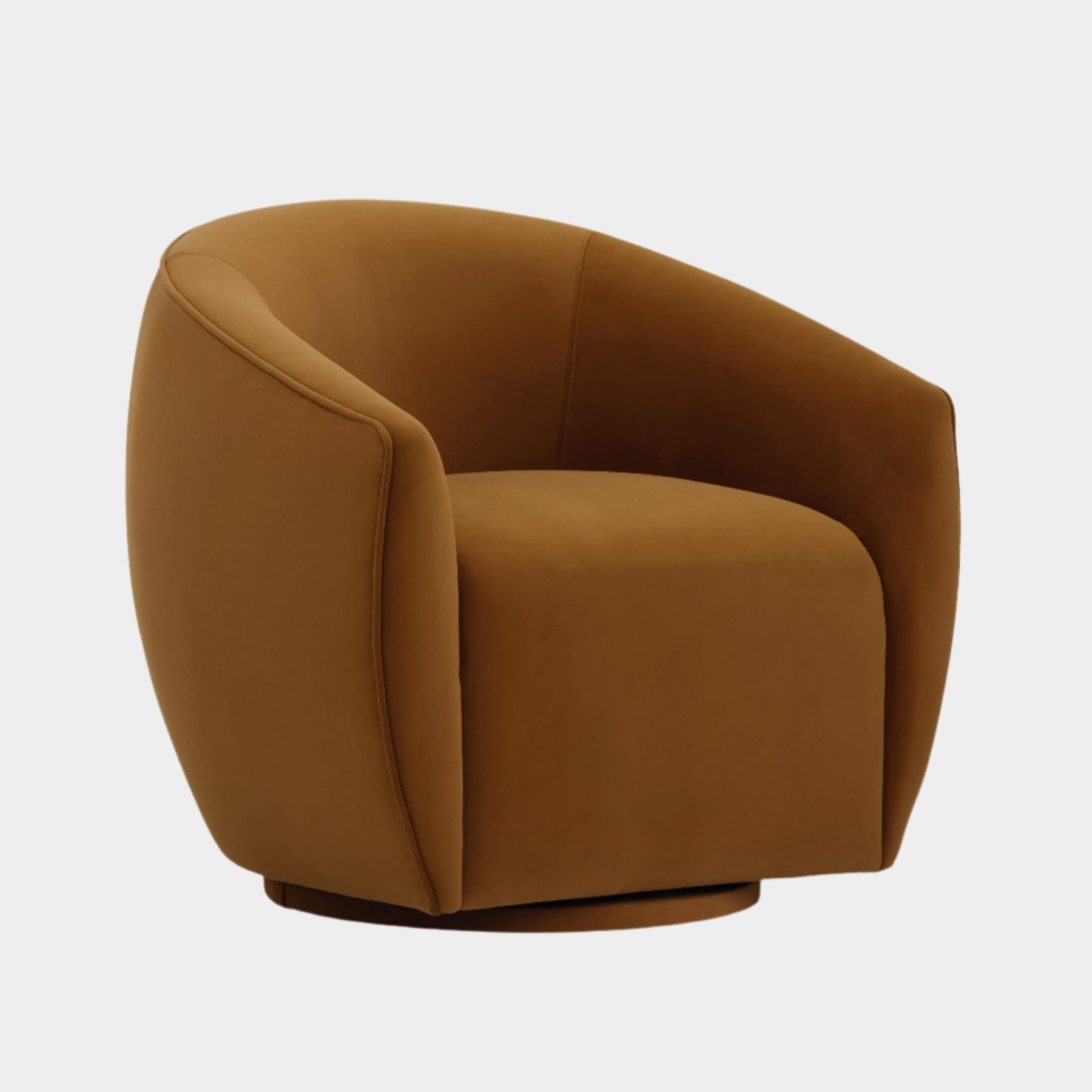 Jordan Cognac Velvet Swivel Chair