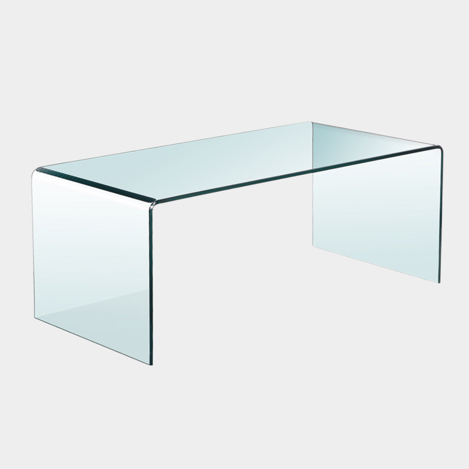 Bent Glass Coffee Table Without Shelf