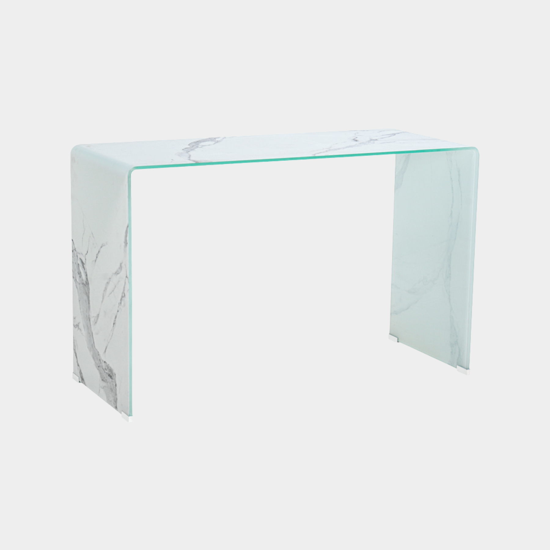 Marble Look Bent Glass Desk