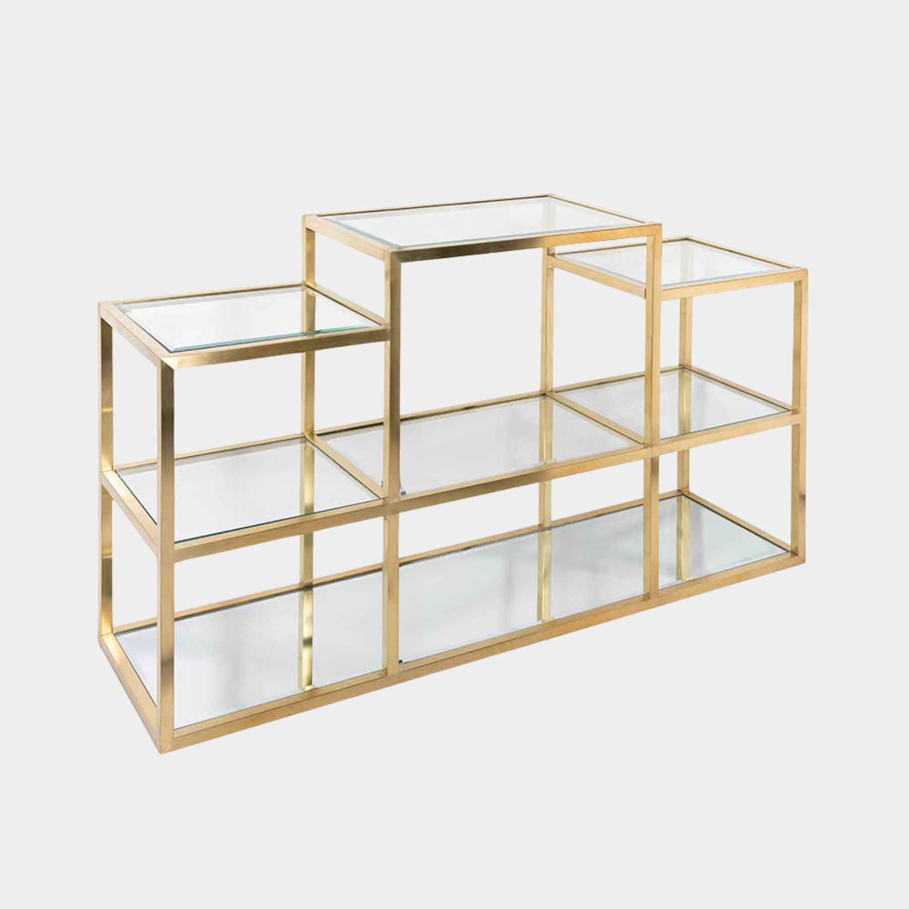 Multi-Level Gold Console Table