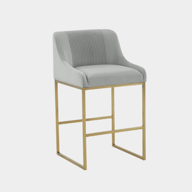 Lisa Pleated Velvet Counter Stool