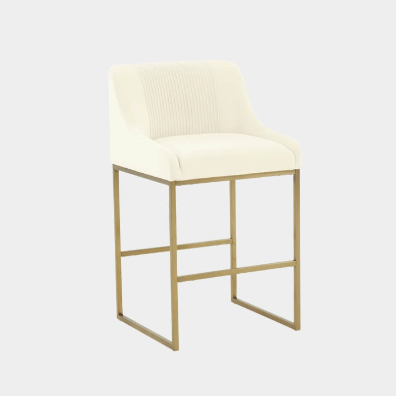 Lisa Pleated Velvet Counter Stool