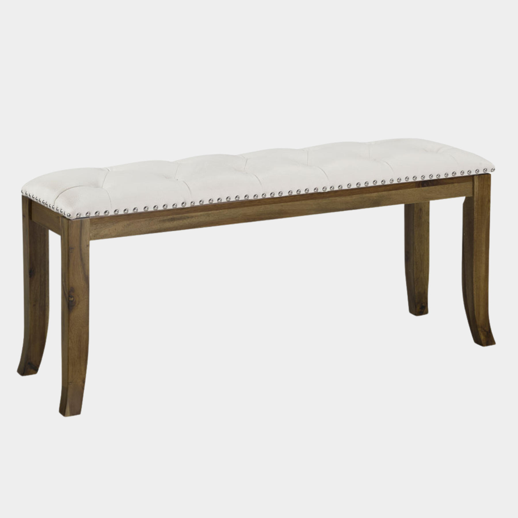 Venice White PU Fabric Bench