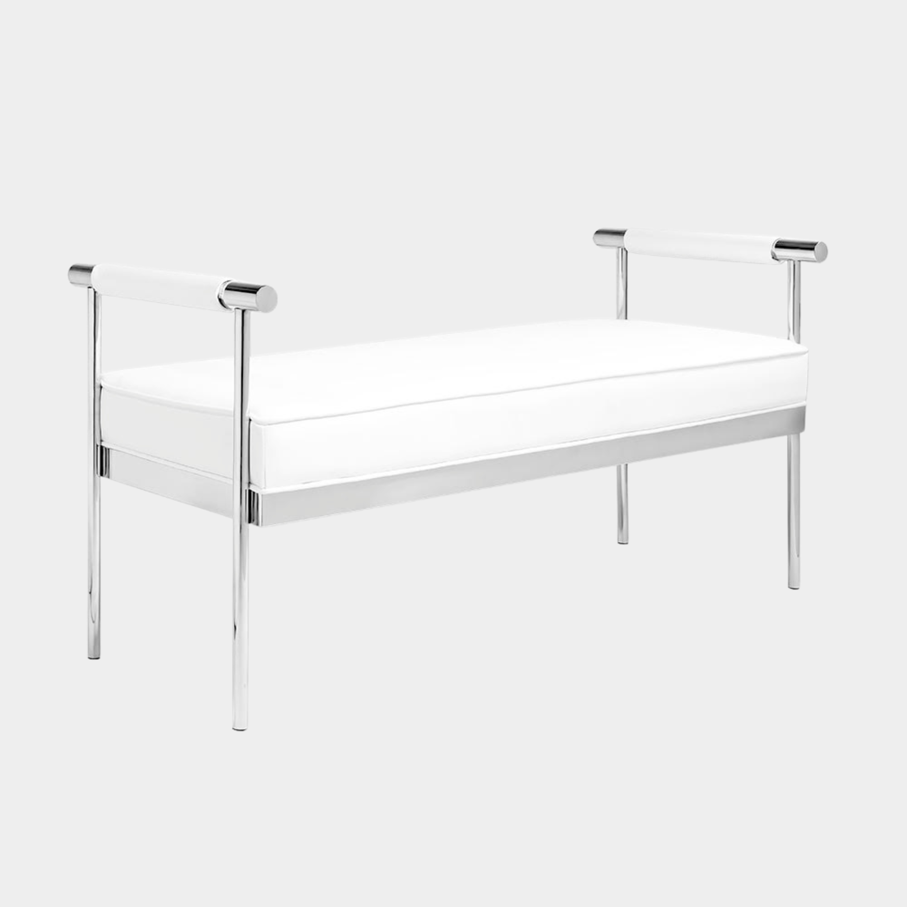 Helen Bench White Leatherette