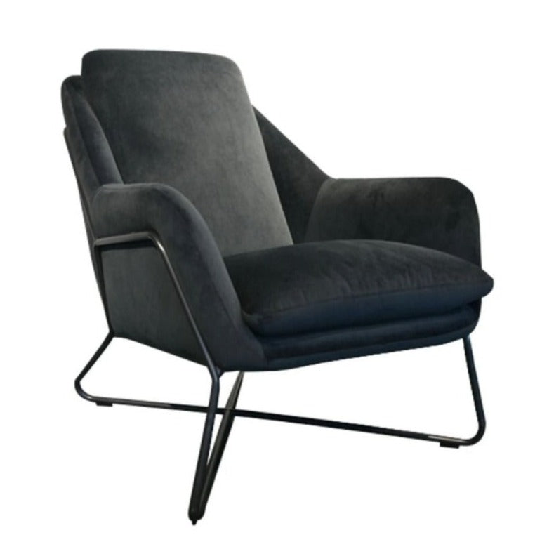 Romeo Lounge Chair - Dark Grey Velvet