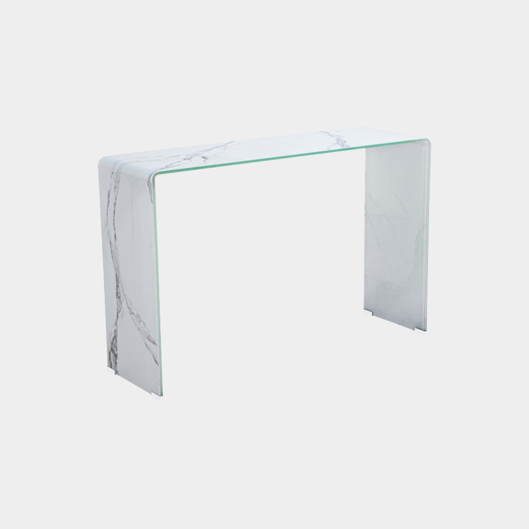 Marble Look Bent Glass Console Table