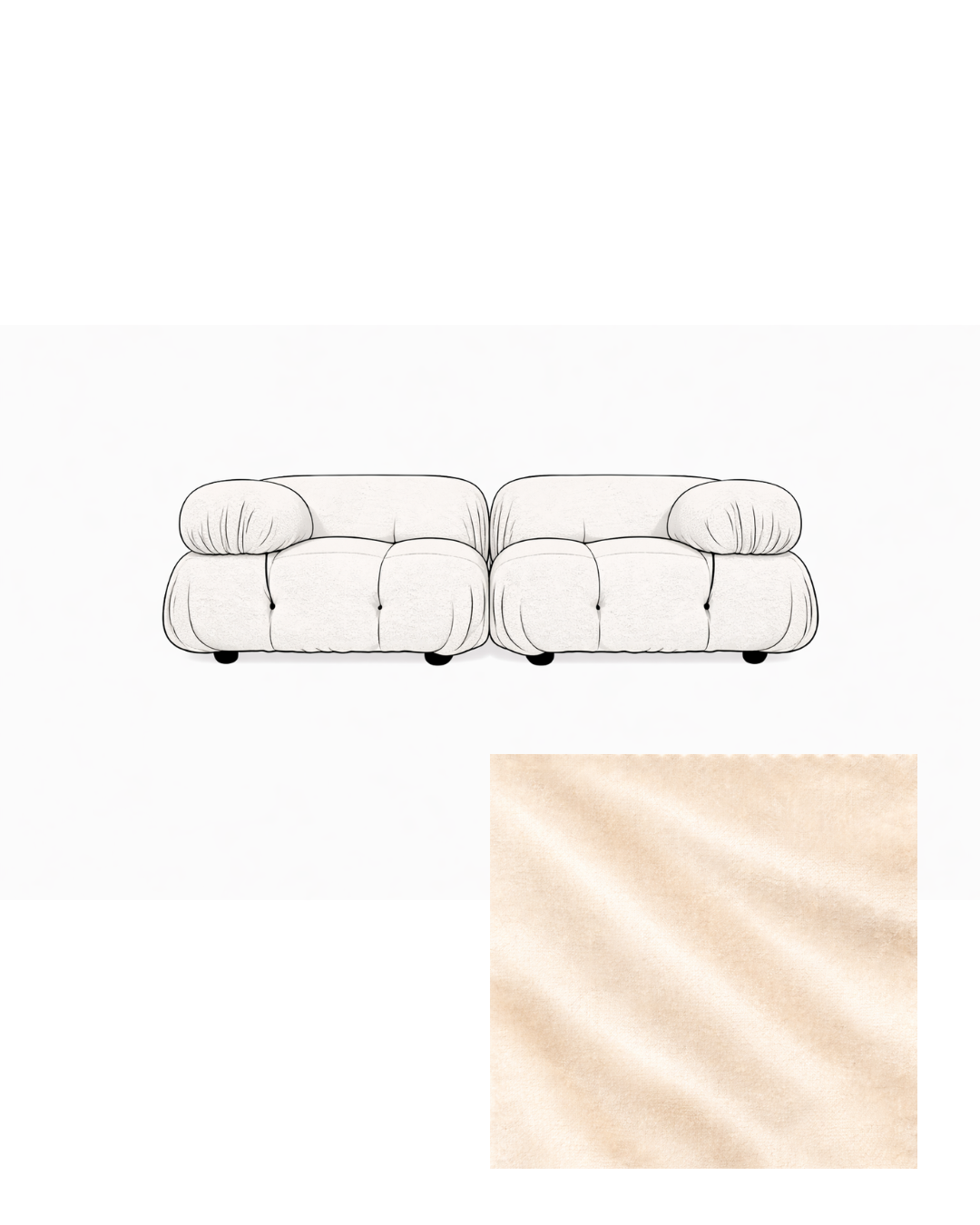Mario Bellini Two-Seater Velvet Sofa