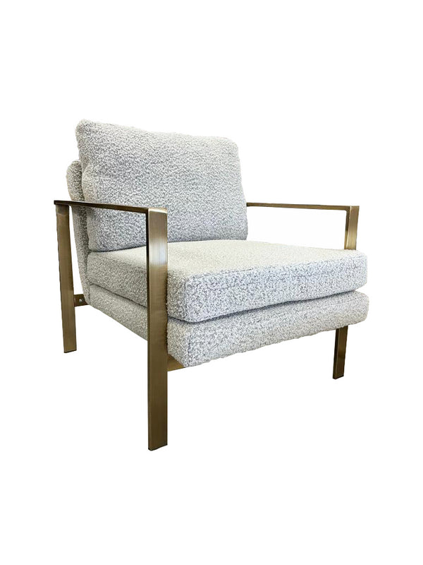 SIDNEY WHITE BOUCLE LOUNGE CHAIR