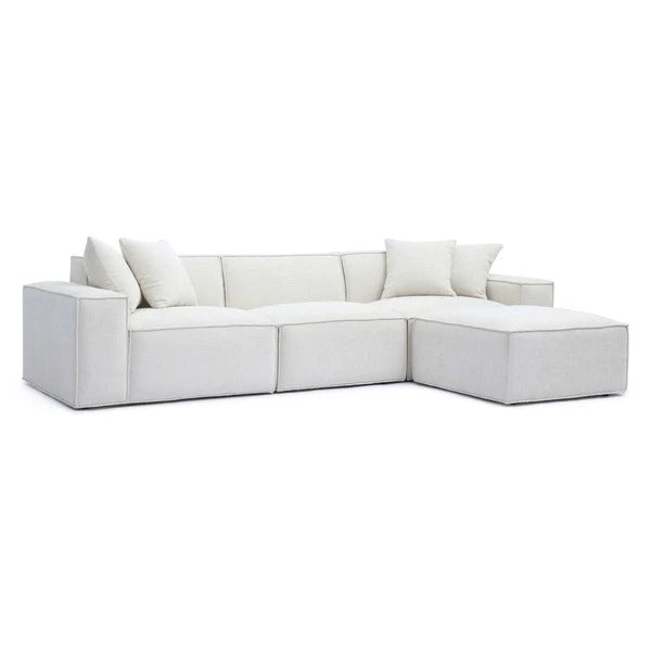 Mindy Chenille Basketweave Modular Sectional